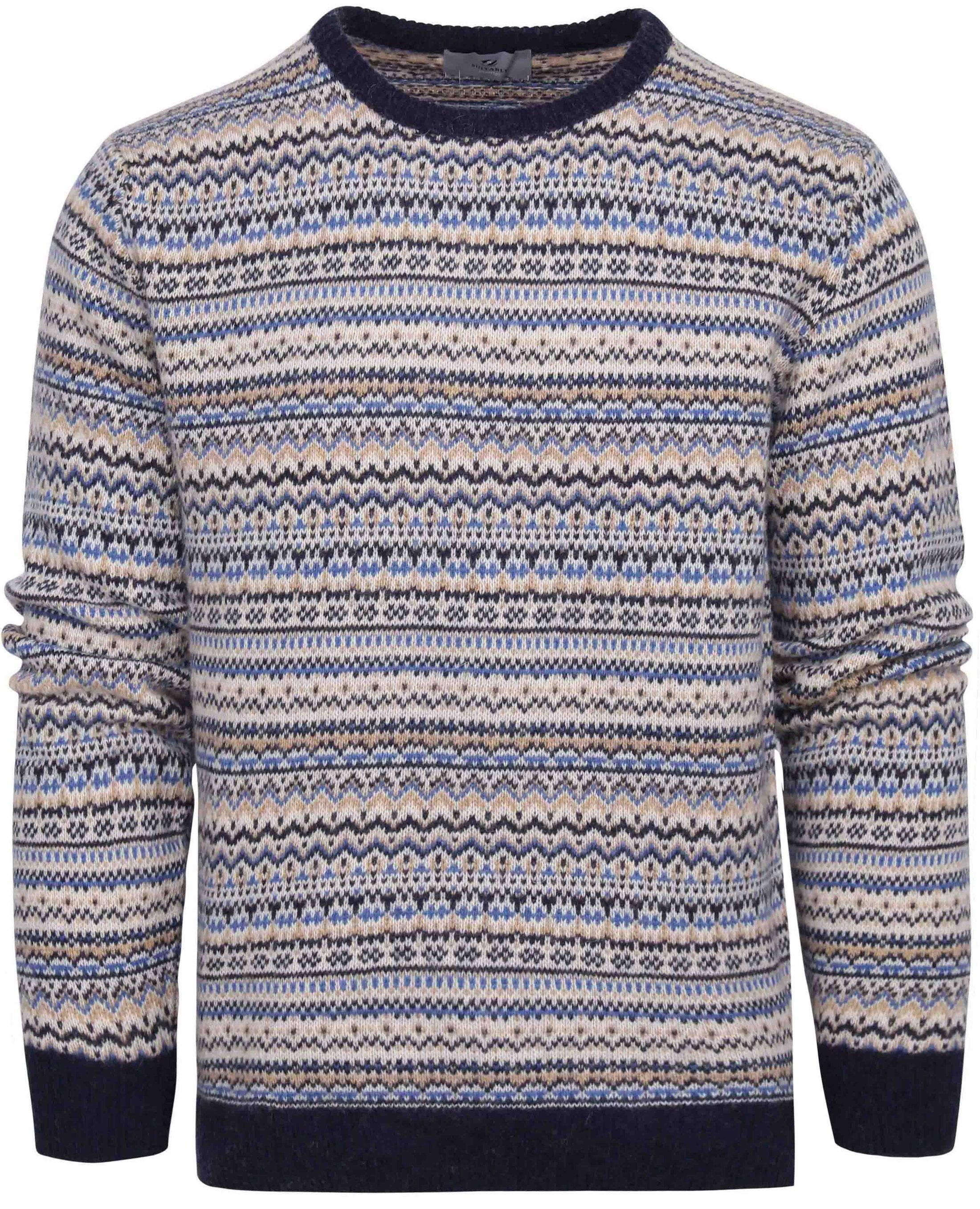 Suitable Prestige Fair Isle Pullover Beige 22U10782 - Fair Isle - Pull Crewneck kl natural kopen | Suitable