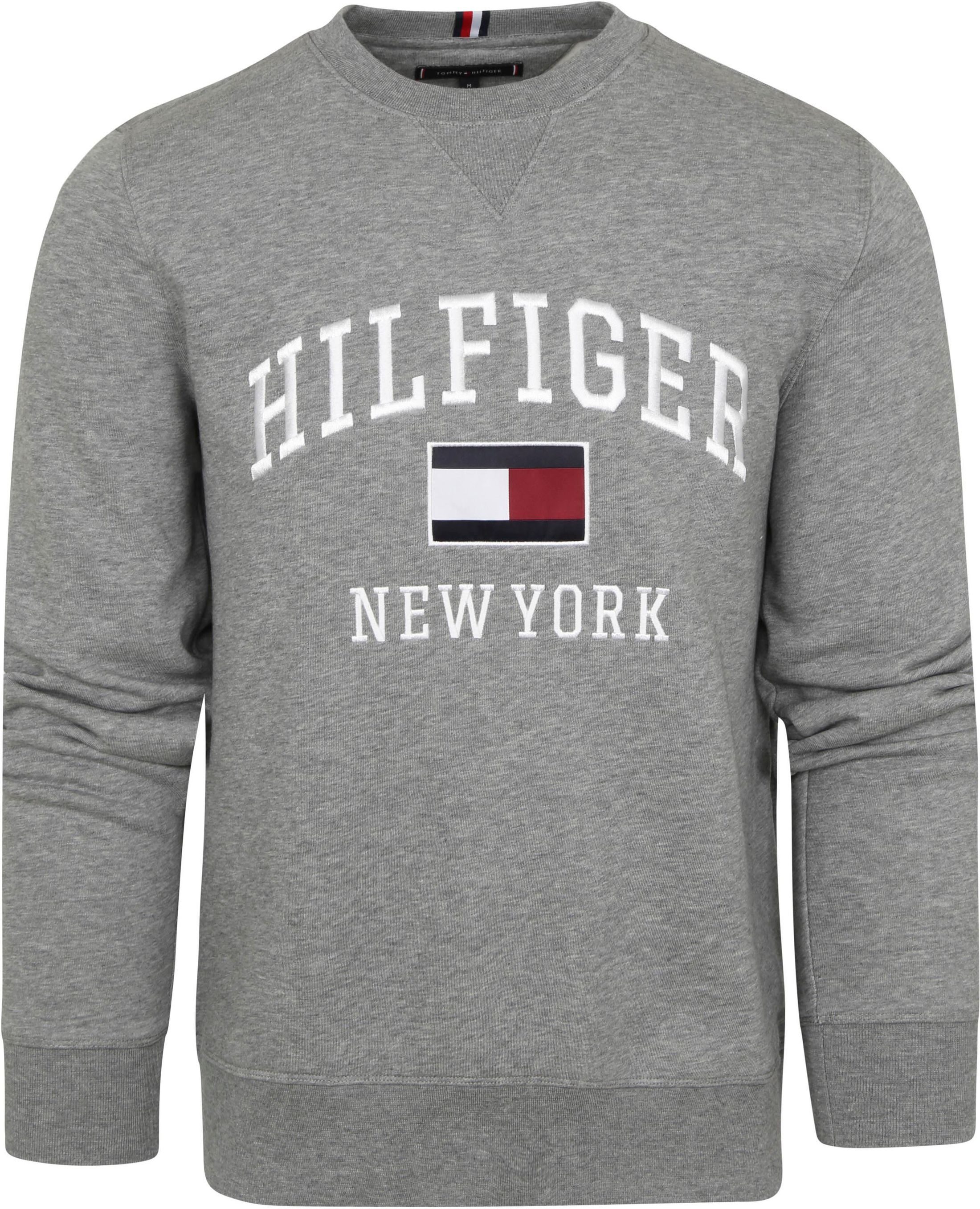 Tommy Hilfiger Varsity Sweater Logo Gray Grey size L