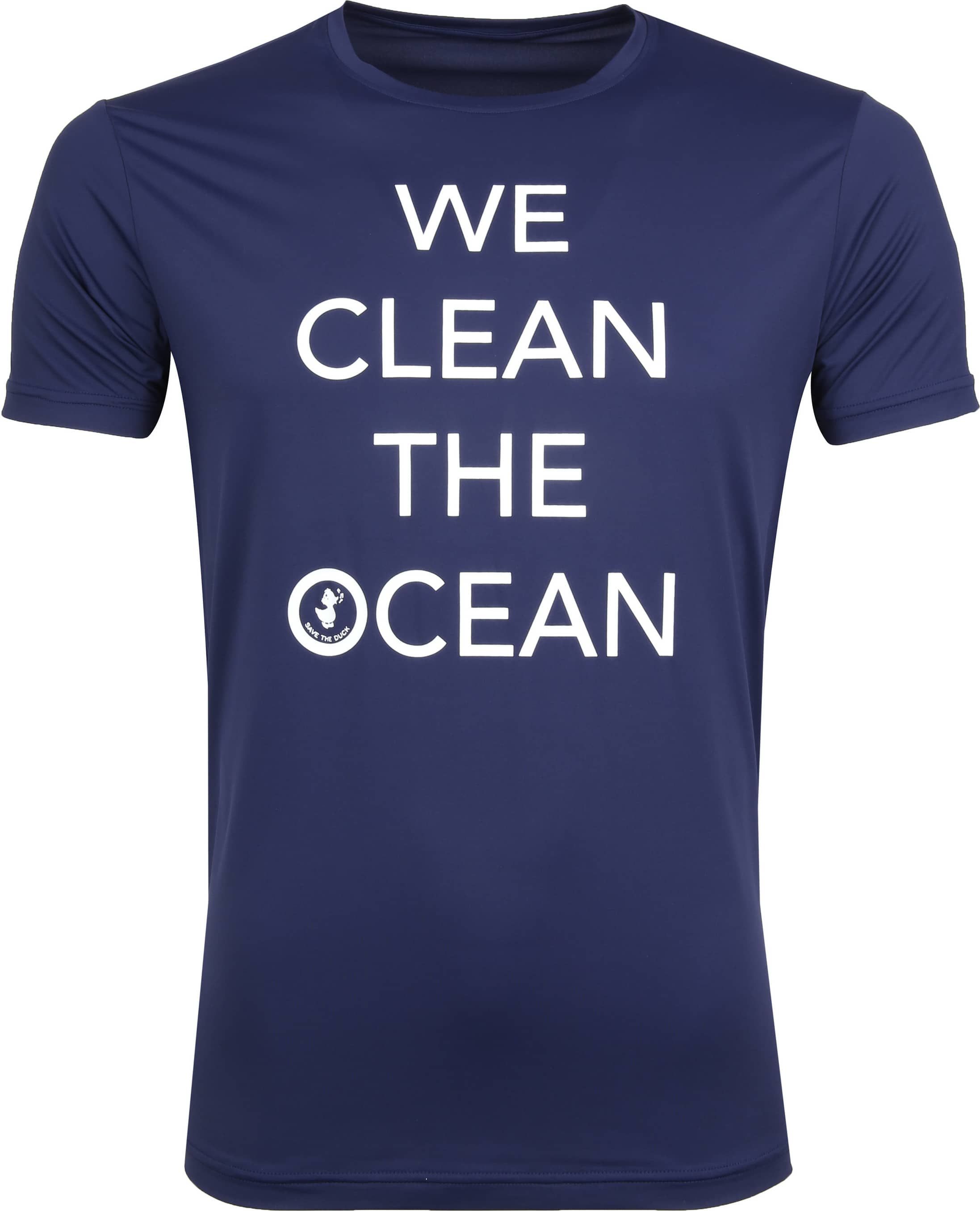 Save The Duck T-shirt Marine Stretch Texte Bleu foncé taille L