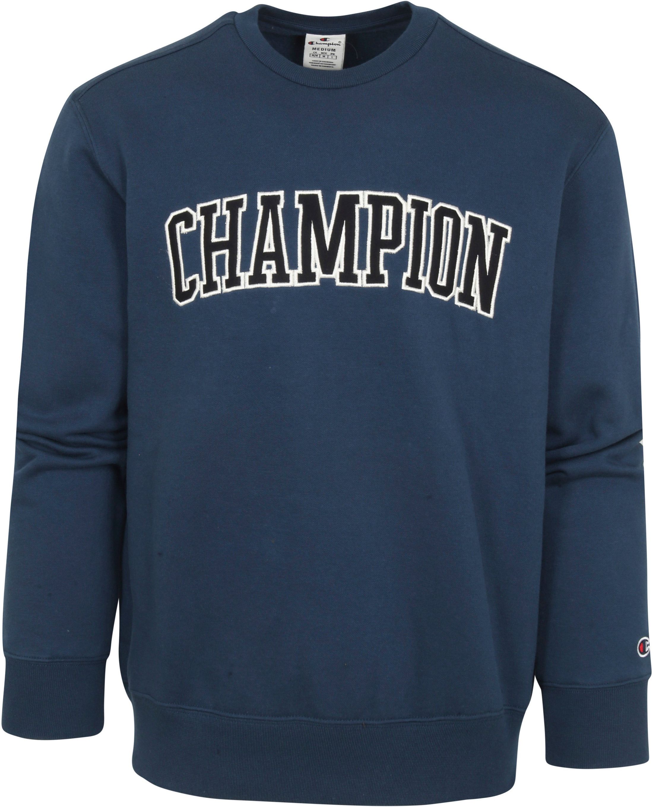 Champion Sweater Logo Navy Dark Blue Blue size L