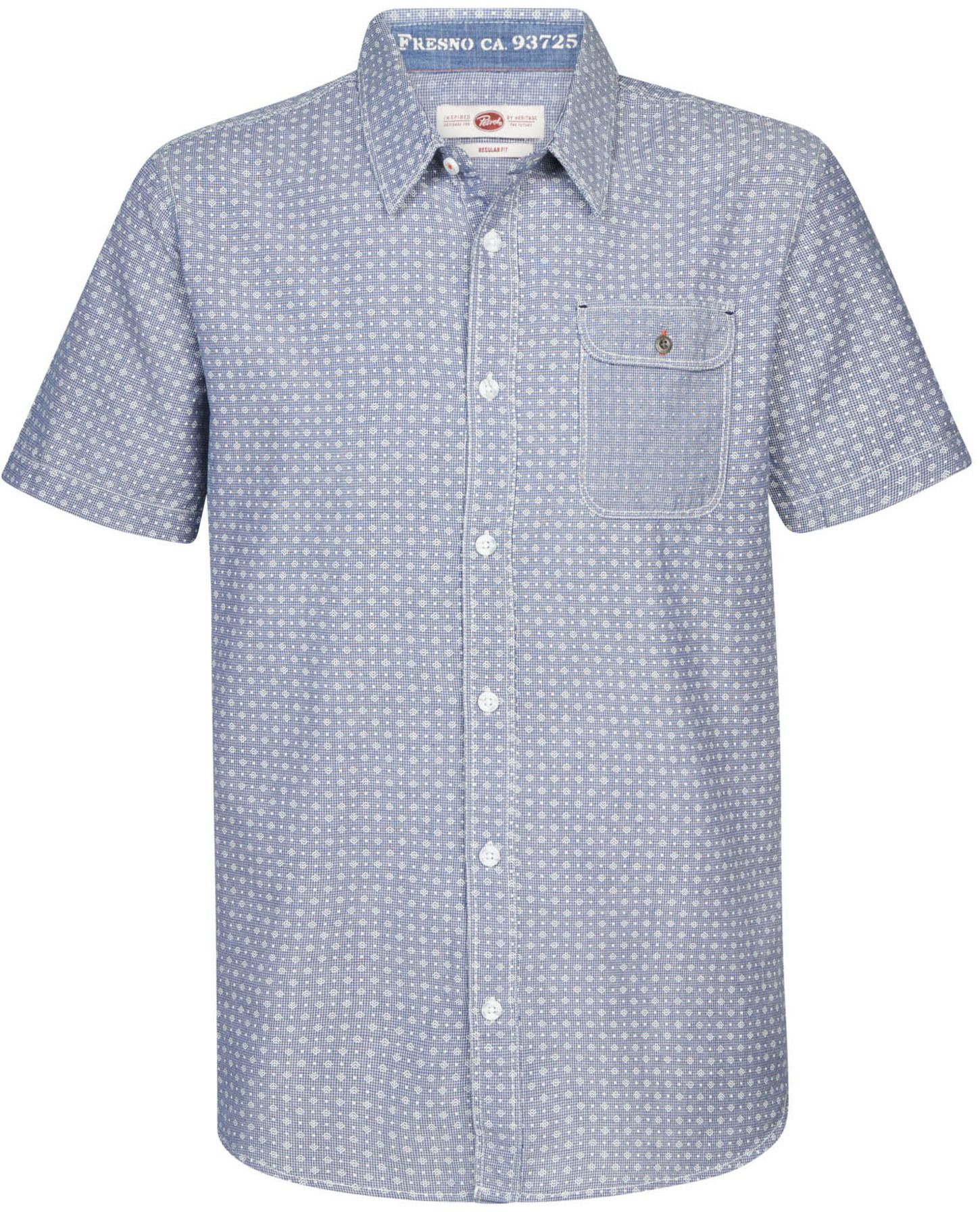 Petrol Short Sleeve Shirt Print Blue order online | M-1030-SIS406-5093 | Suitable Norway