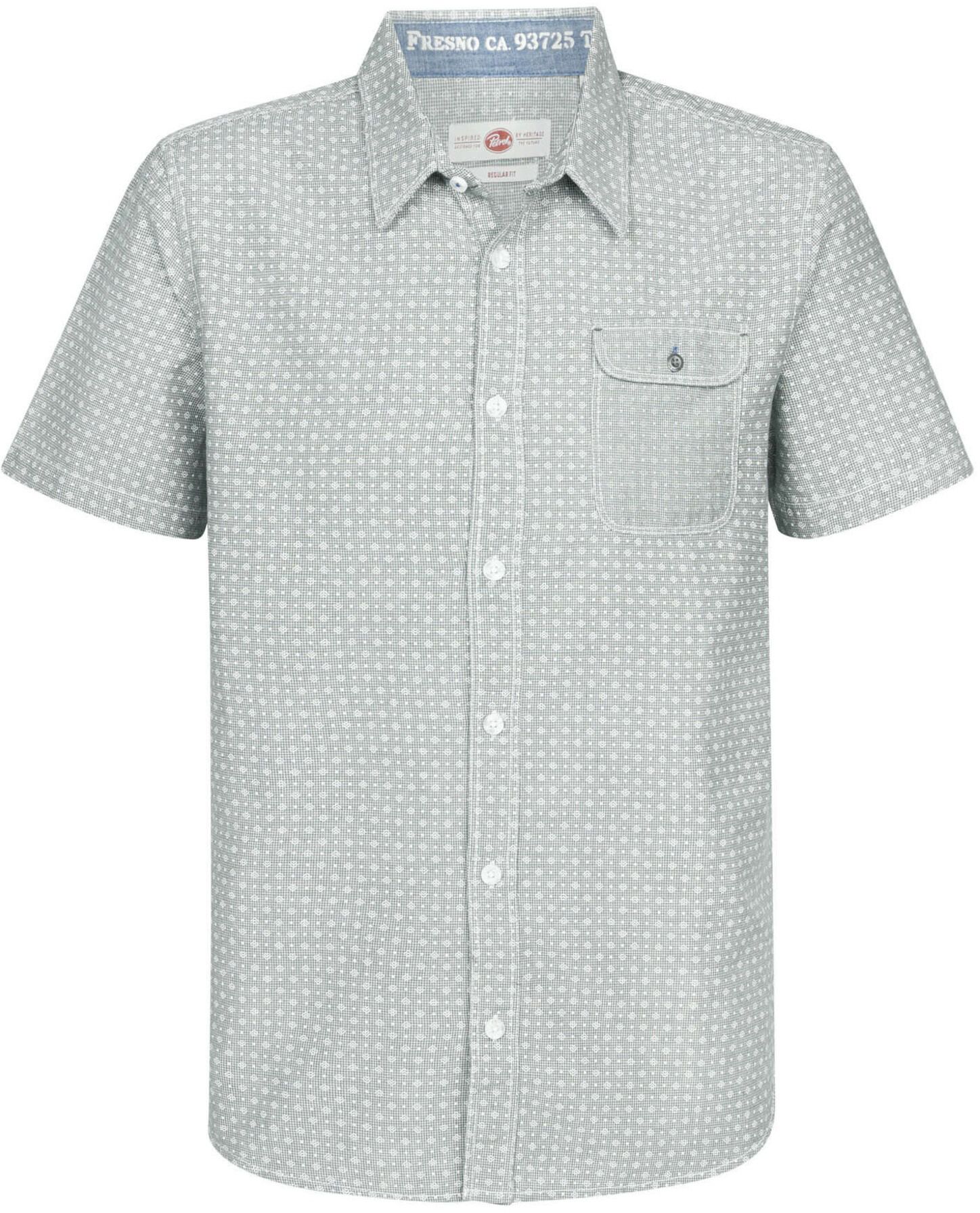 Petrol Short Sleeve Shirt Druck Grün M-1030-SIS406-6134 kaufen | Suitable