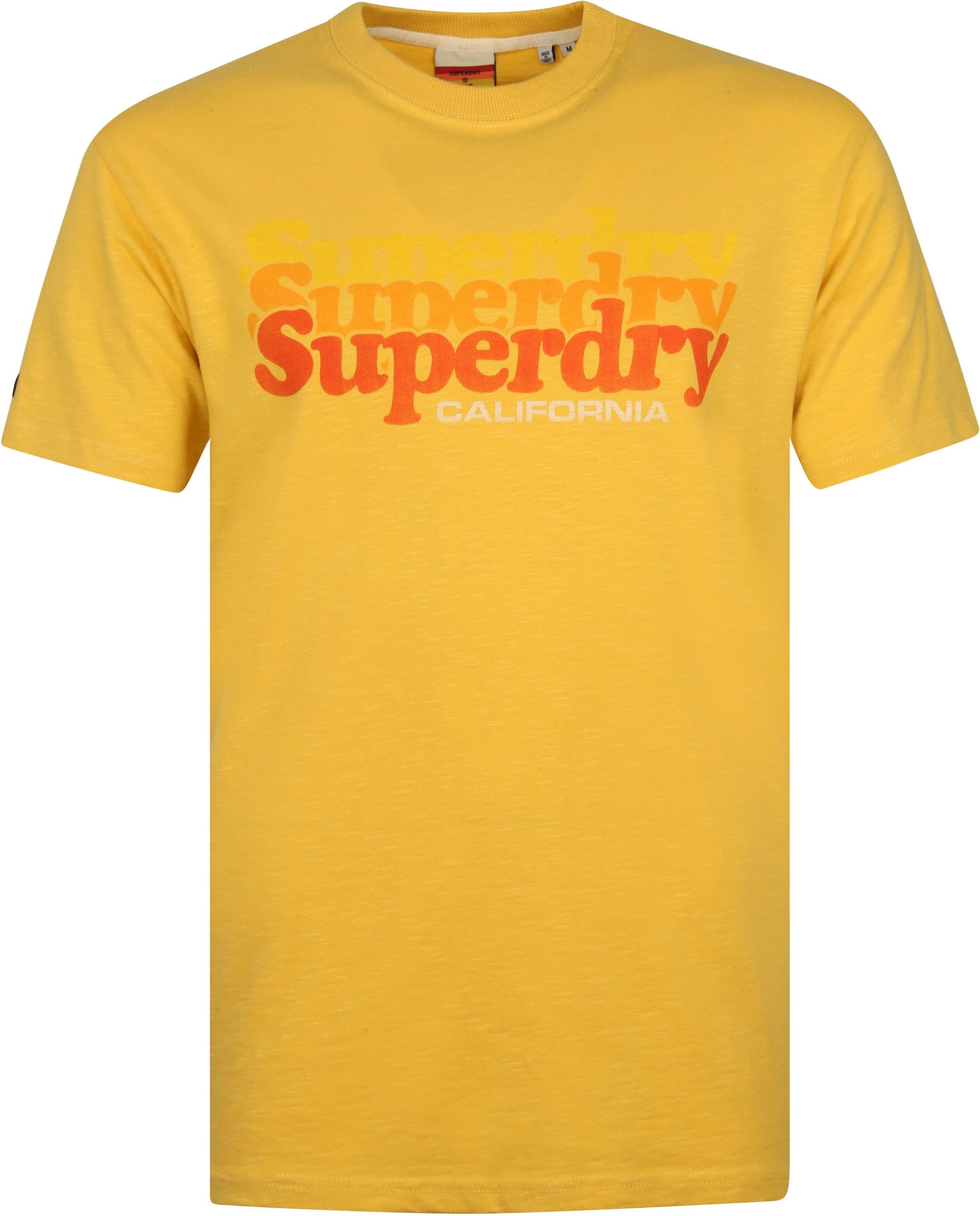 Superdry Classic T Shirt Logo Yellow size L