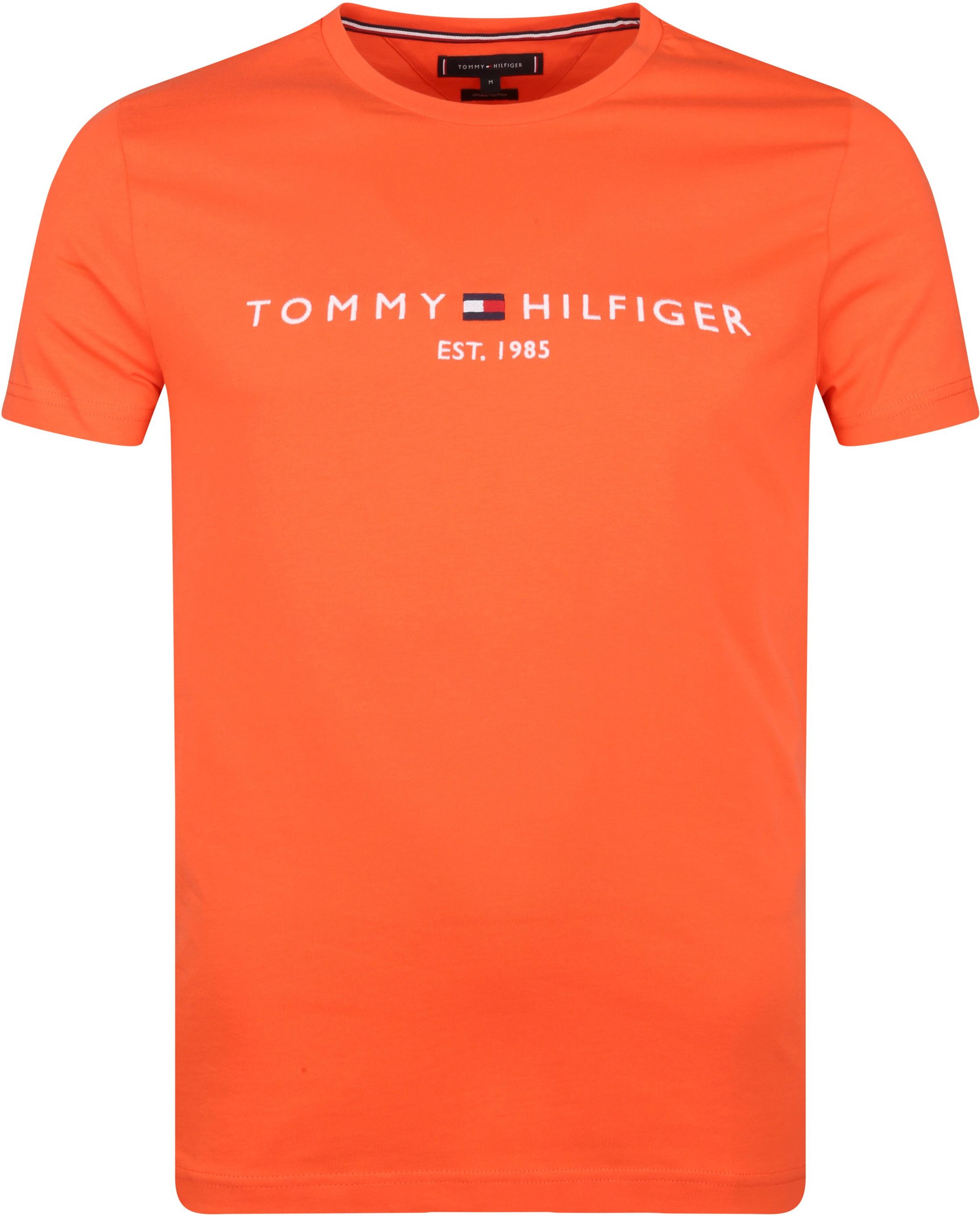 Tommy Hilfiger Logo T Shirt Orange size L
