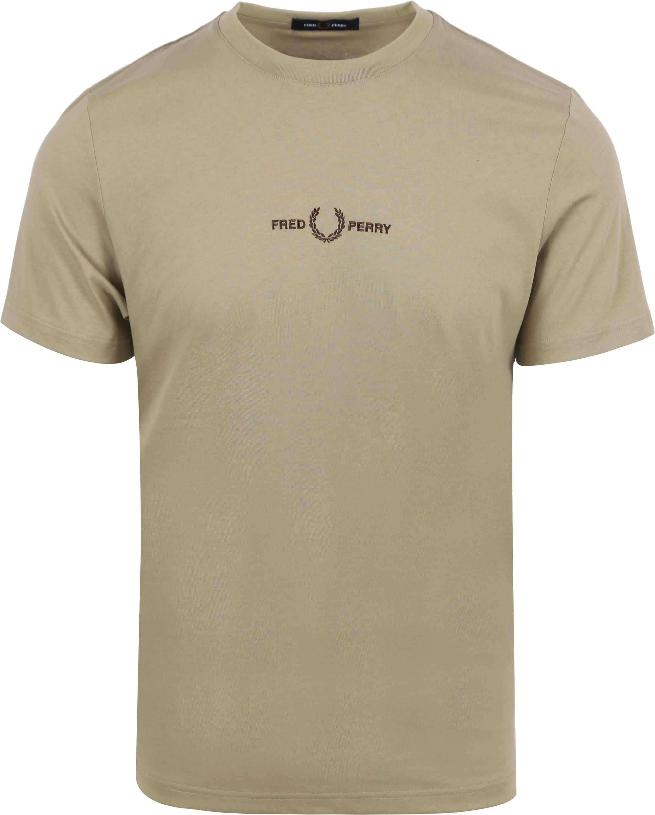 Fred Perry Beige T-shirt met Geborduurd Logo Beige Heren