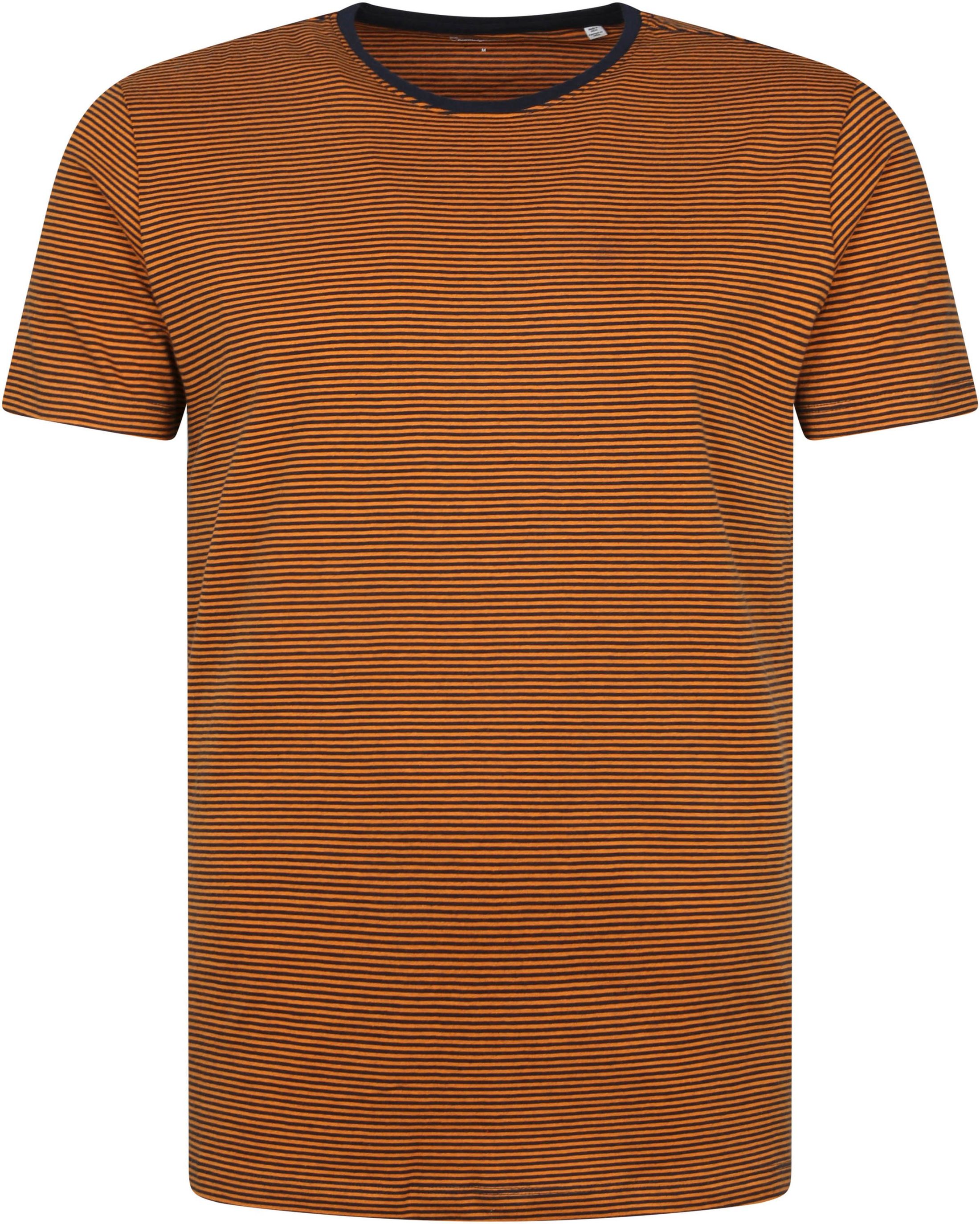 KnowledgeCotton Apparel T-shirt Desert Sun Stripe Brown size L