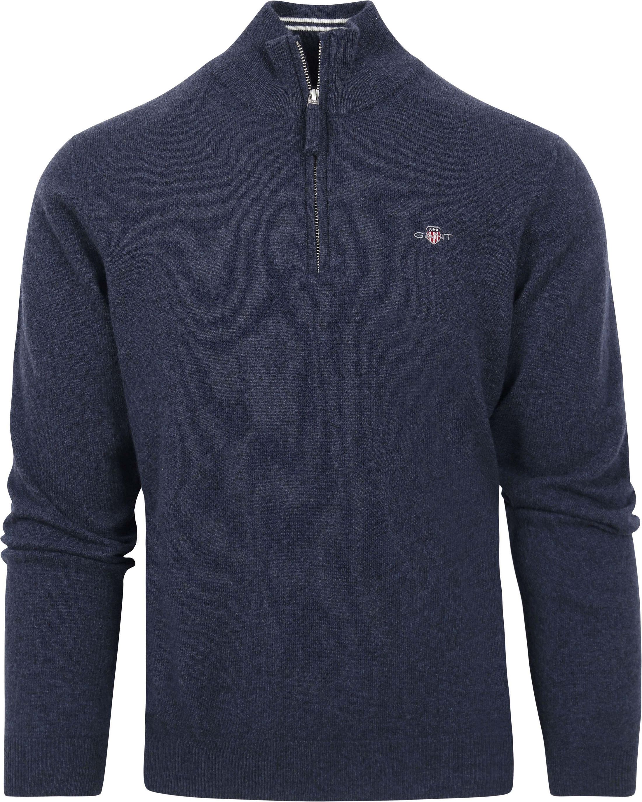 Gant Halfzip Wool Sweater Logo Marine Mélanger 87213-480 commander en ligne | Suitable