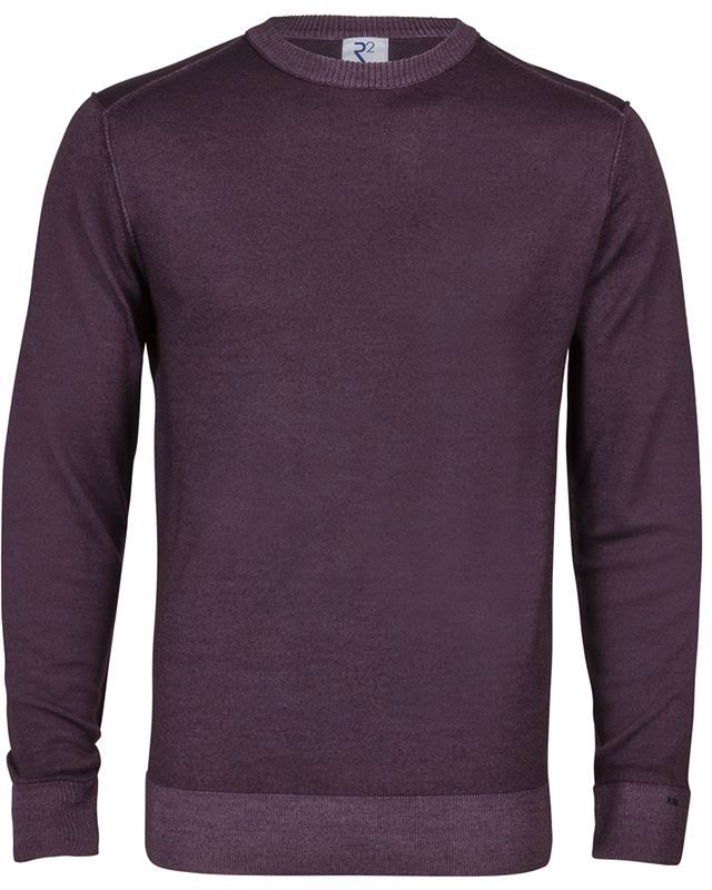 R2 Pullover Wool O-Neck Purple size XL