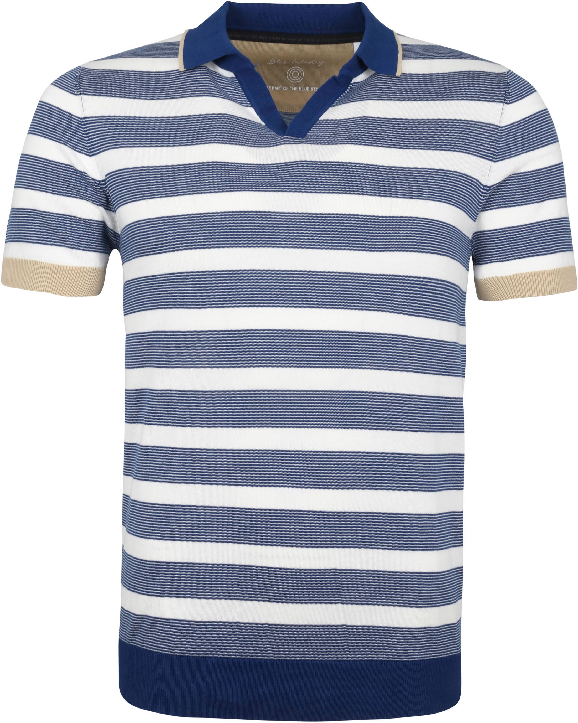 Industry M23 Polo Shirt Stripe Blue Dark Blue size L