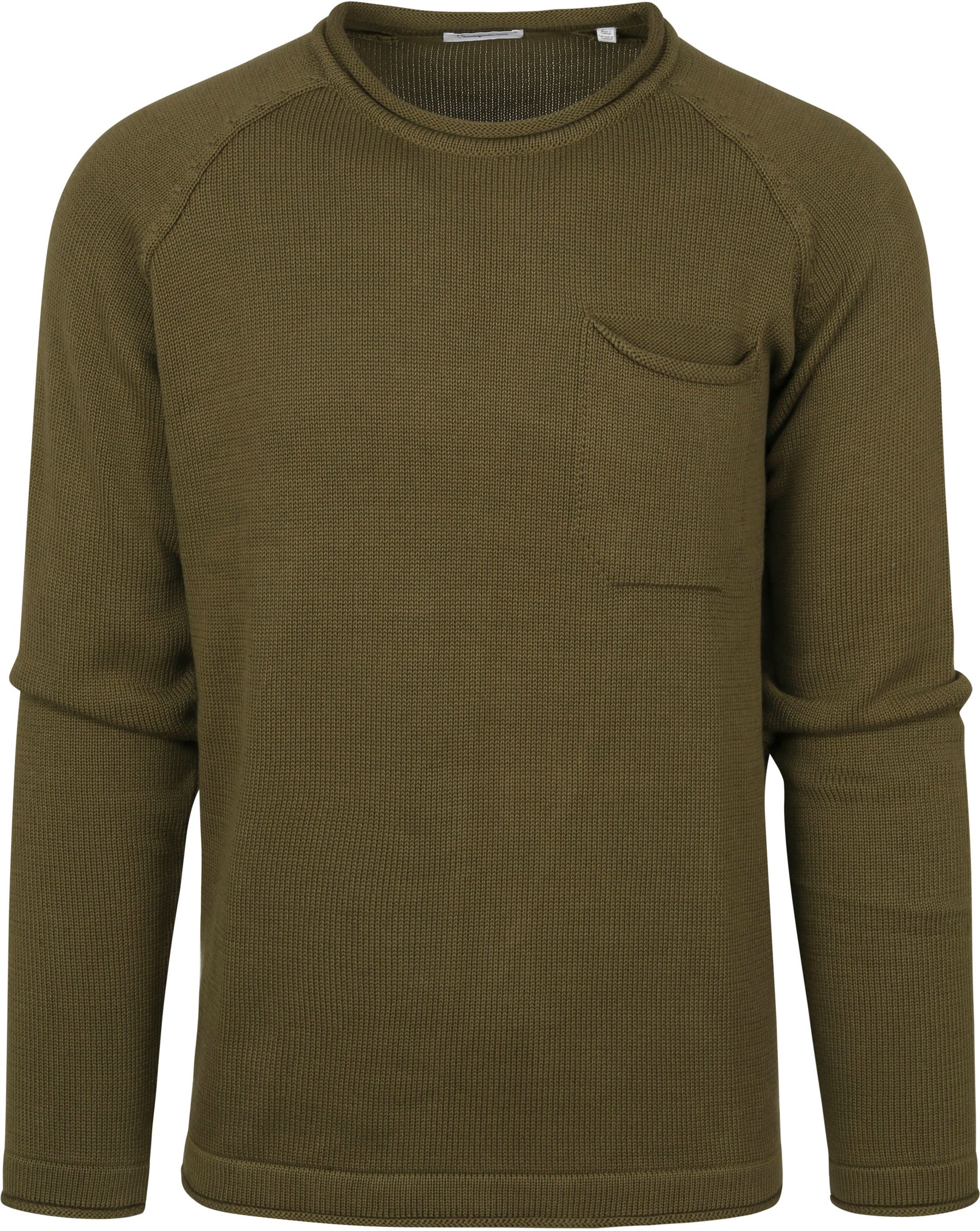 KnowledgeCotton Apparel Sweater Olive Green Dark Green size L
