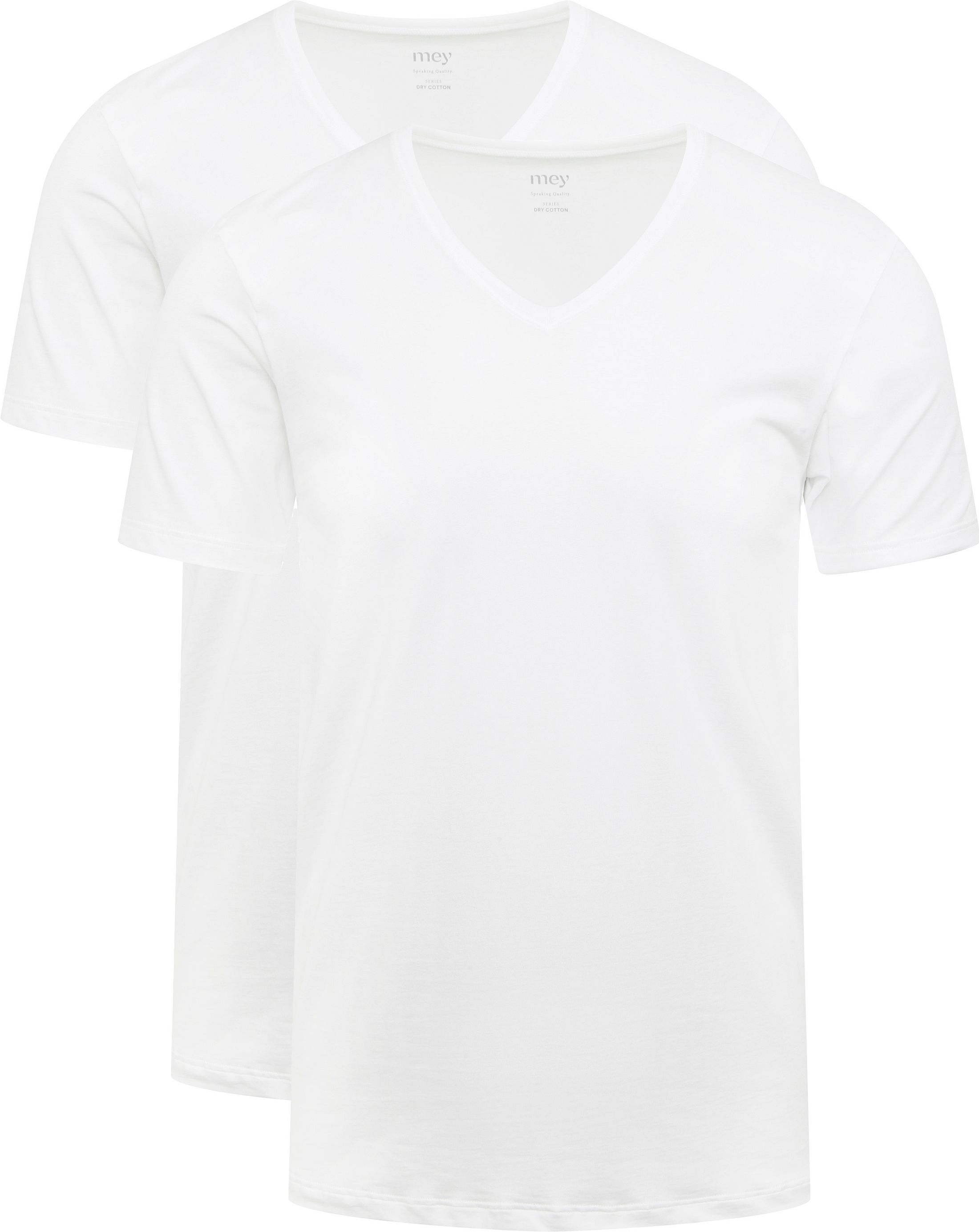 Mey V-neck Dry Cotton T-shirt White 2-Pack 46007 order online | Suitable