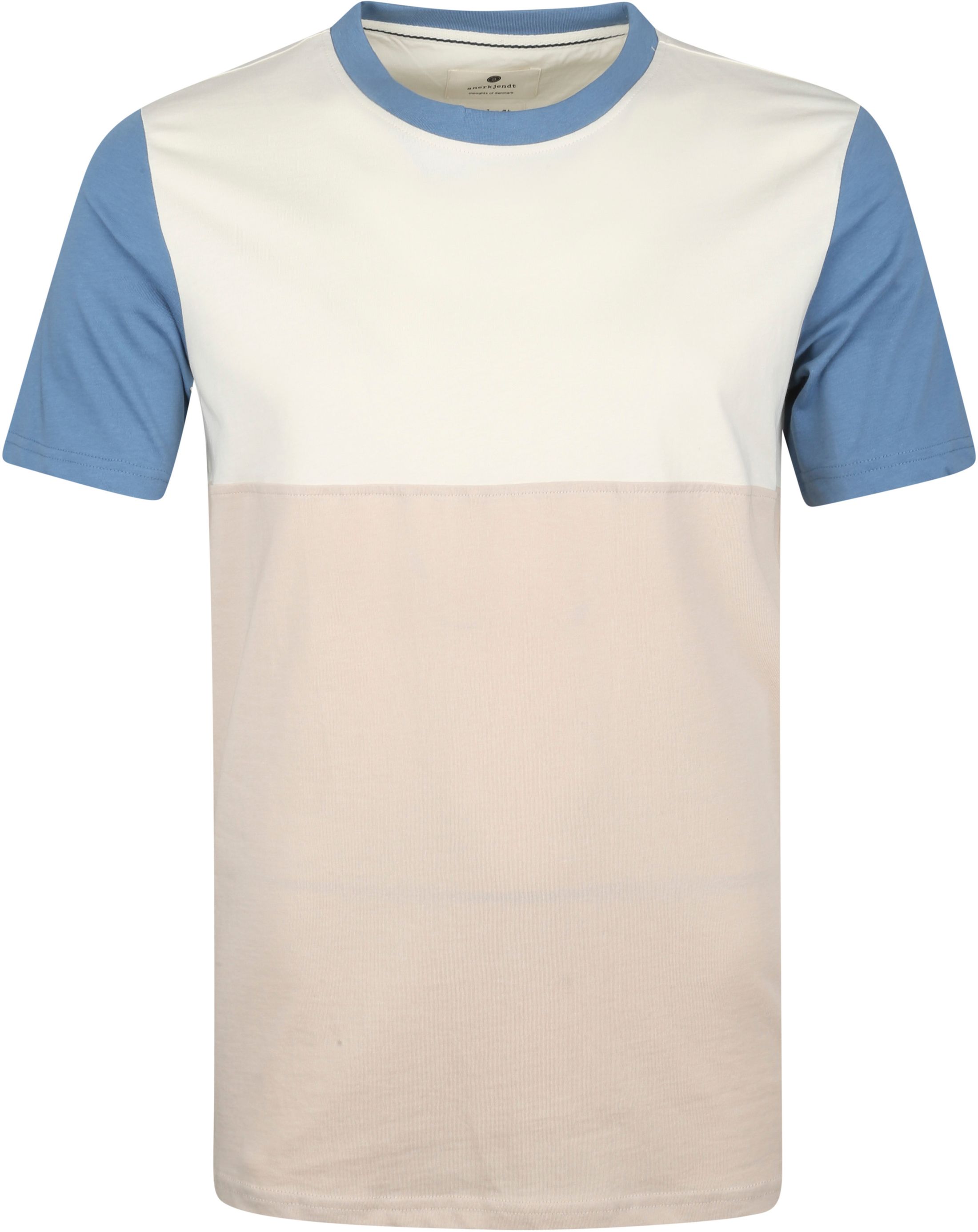 Anerkjendt T-shirt Akrod Colorblock Multicolour Beige Ecru size L