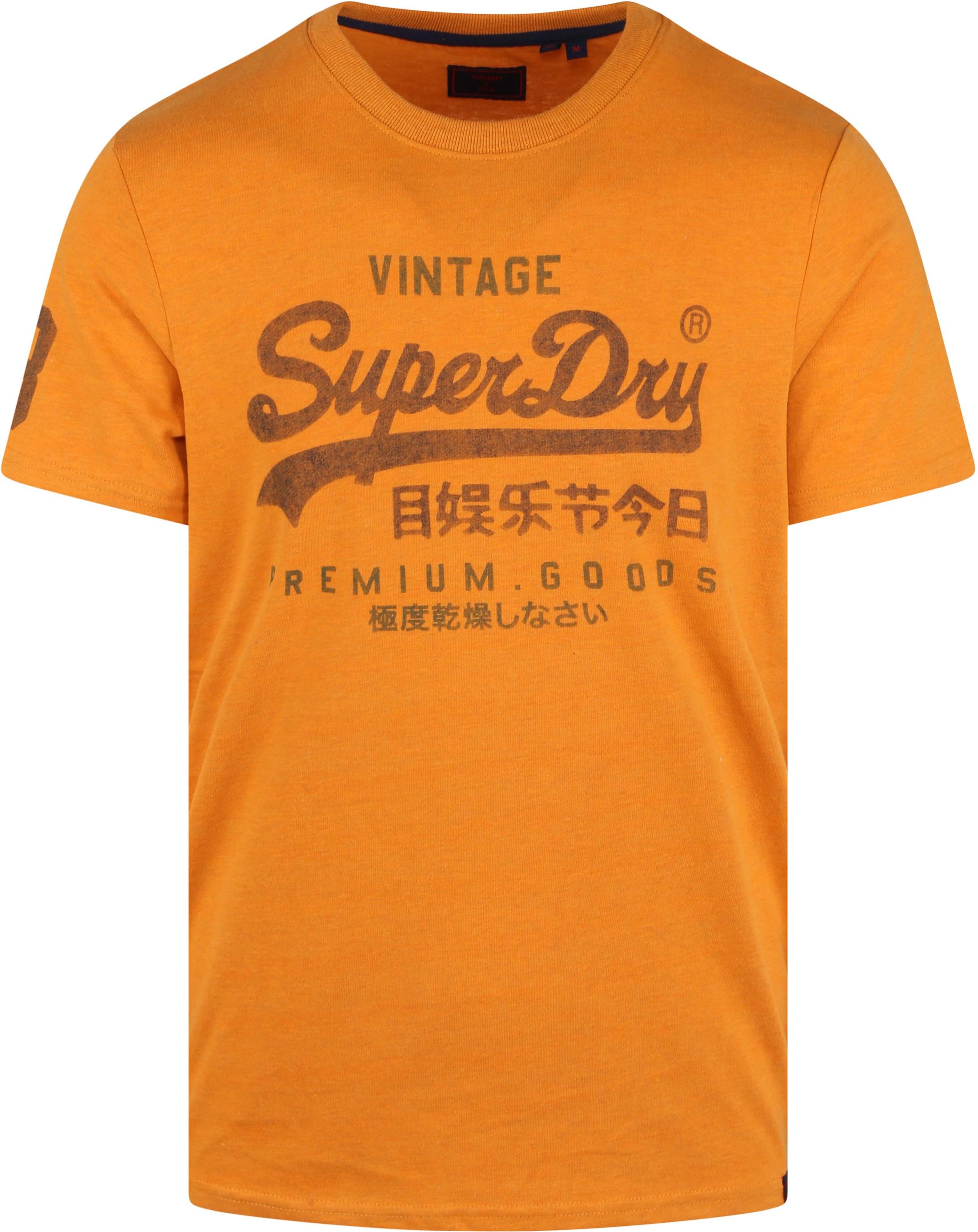 Superdry Classic T Shirt Logo Orange size L
