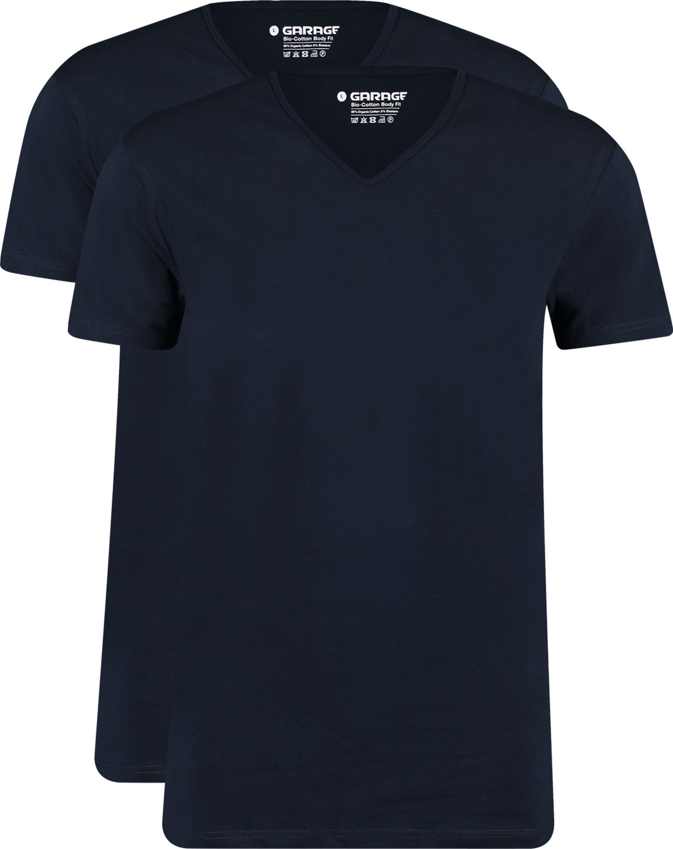 Garage 2-Pack Basic T-shirt Bio V-Neck Navy 0222-934 order online | Suitable
