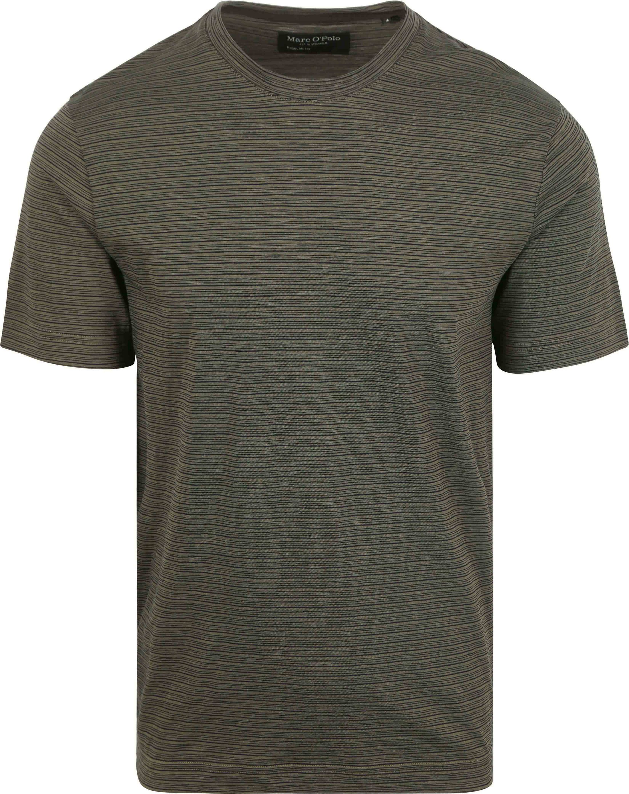 Marc O'Polo T-shirt Slub Stripes Dark Green 522218651174-D59 kaufen | Suitable