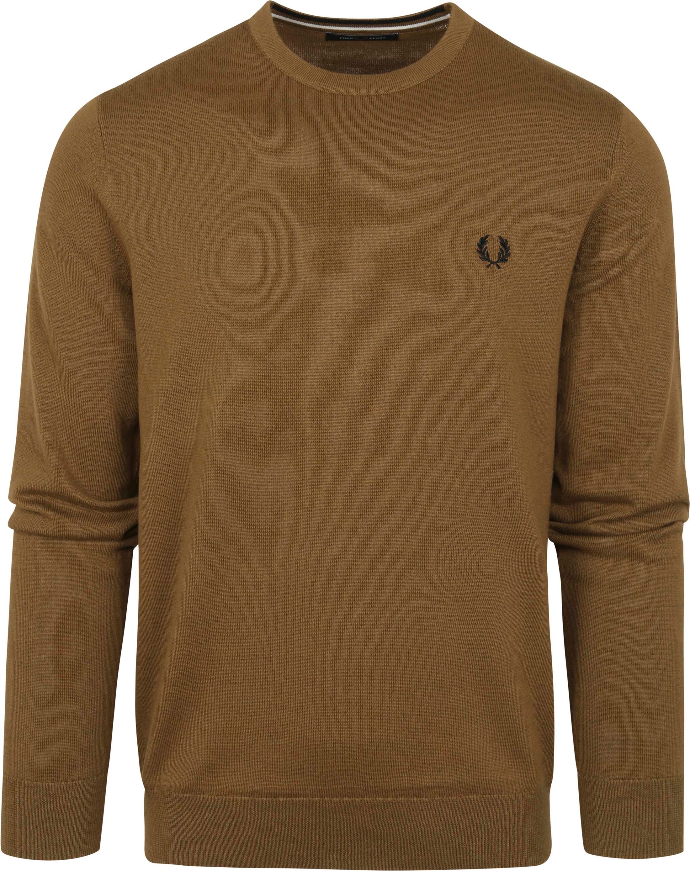 Fred Perry Pullover Wool Mix Logo Beige Brown size L
