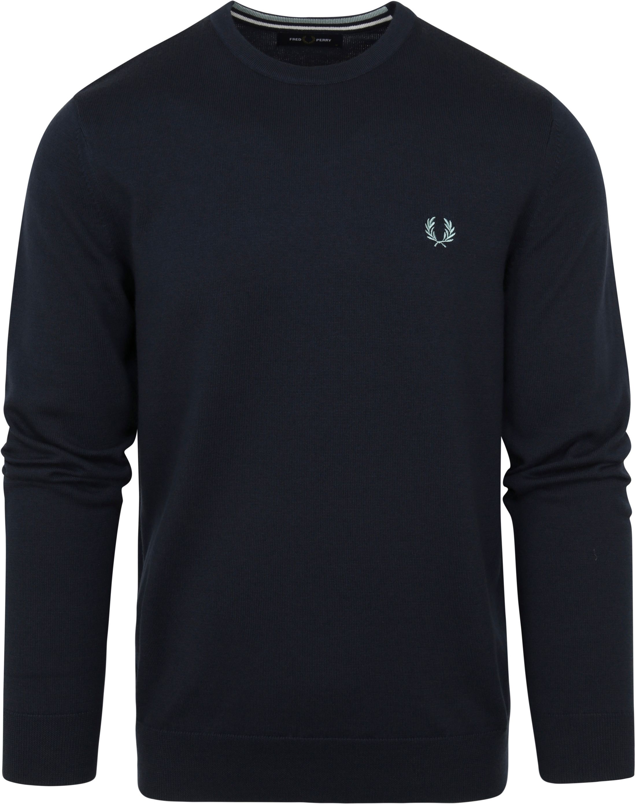 Fred Perry Pullover Wool Mix Logo Navy Blue Dark Blue size M
