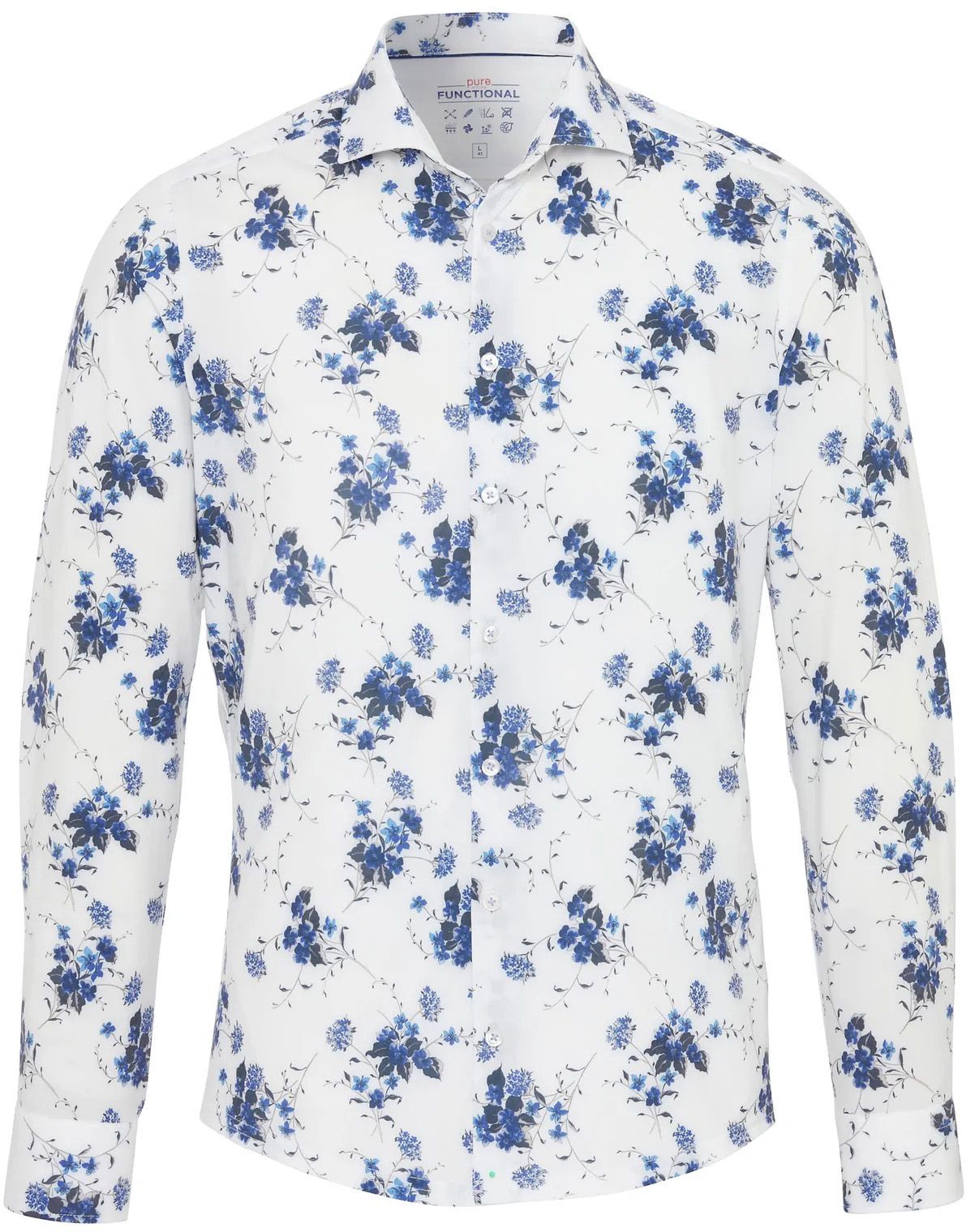 Pure Functional Shirt Floral Print Blue White size 16