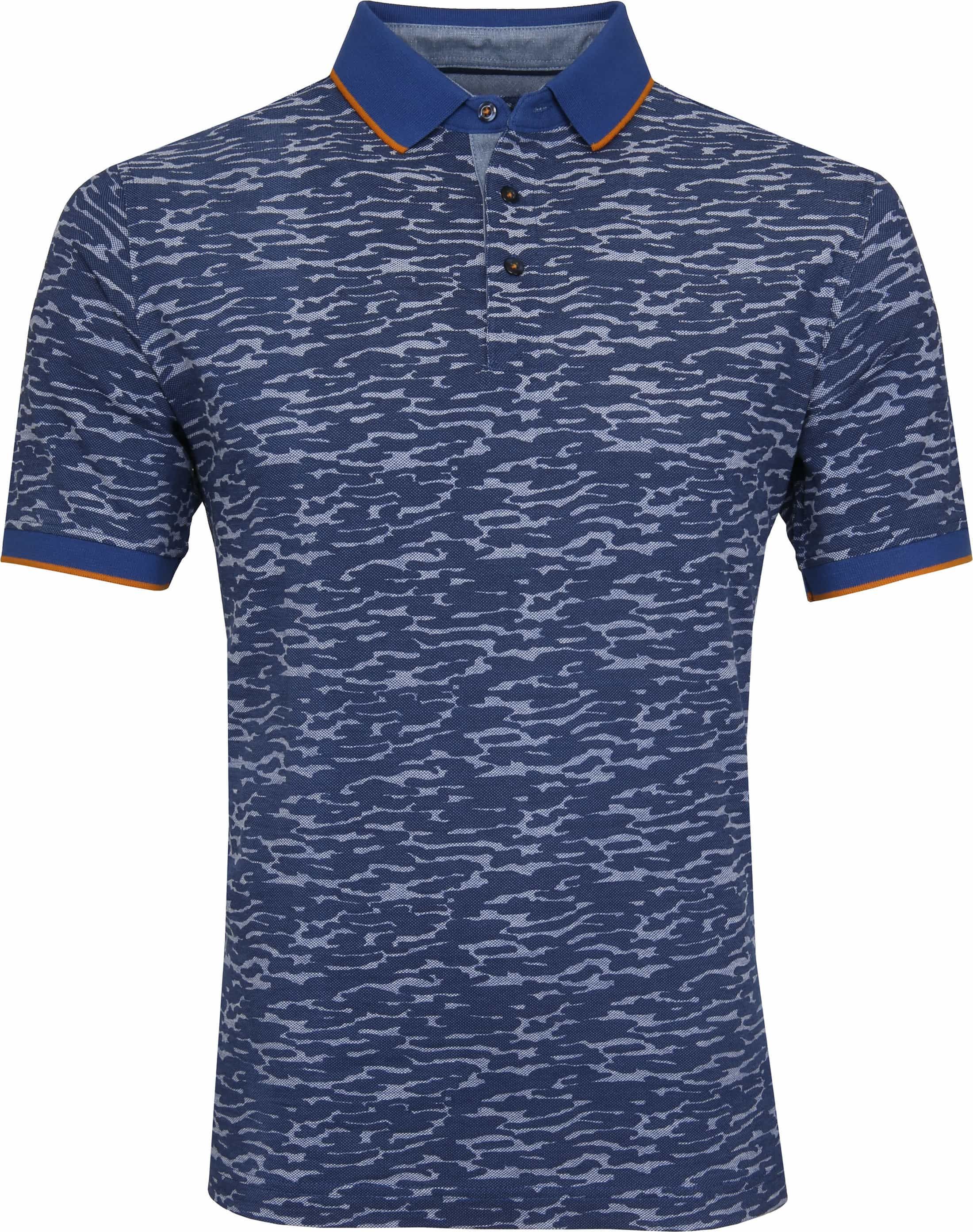 Suitable Camouflage Polo Shirt Indigo Dark Blue Blue size L
