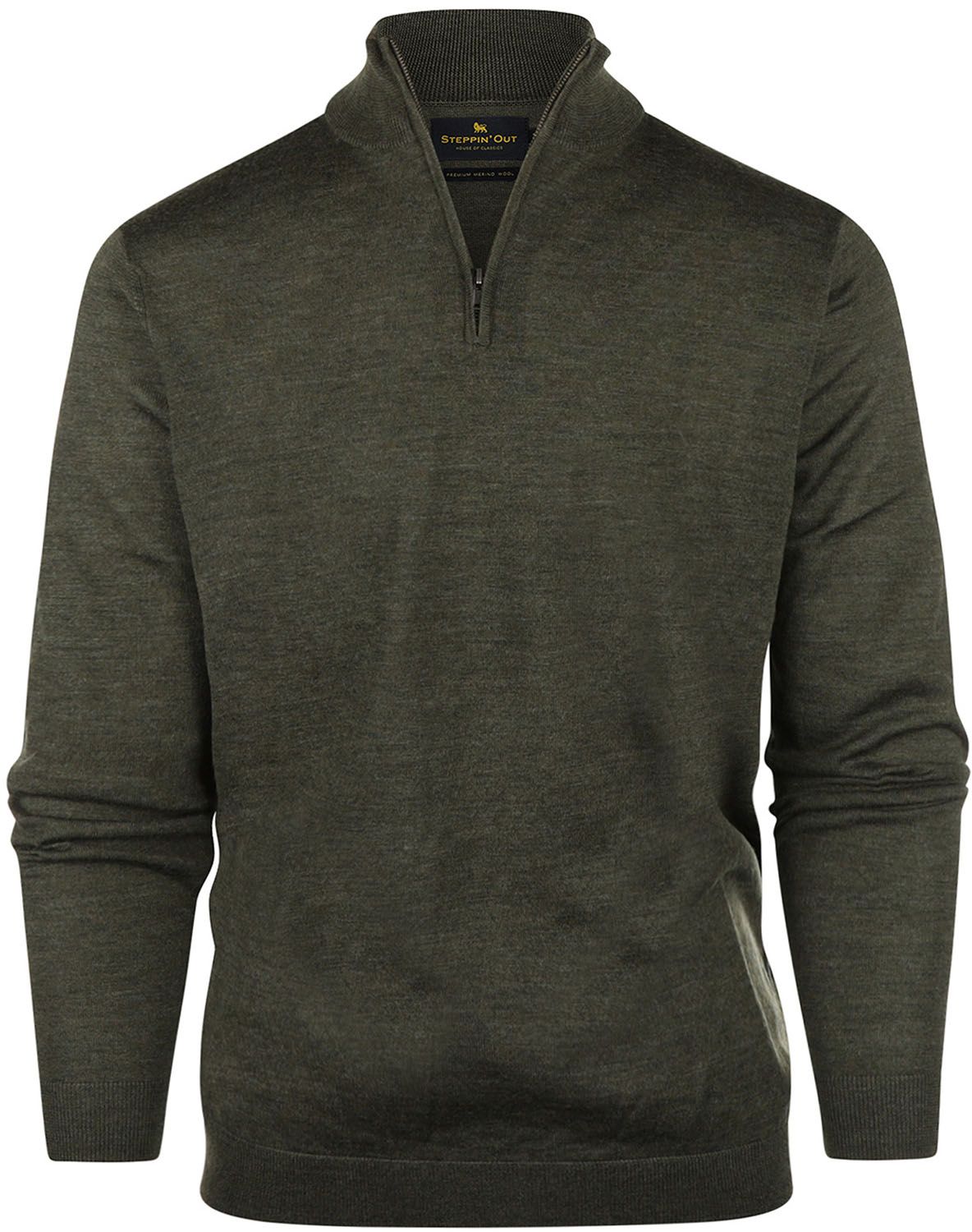 Steppin' Out Half Zip Pullover Merino Wool Olive Green SM1204.0001-5101 order online | Suitable