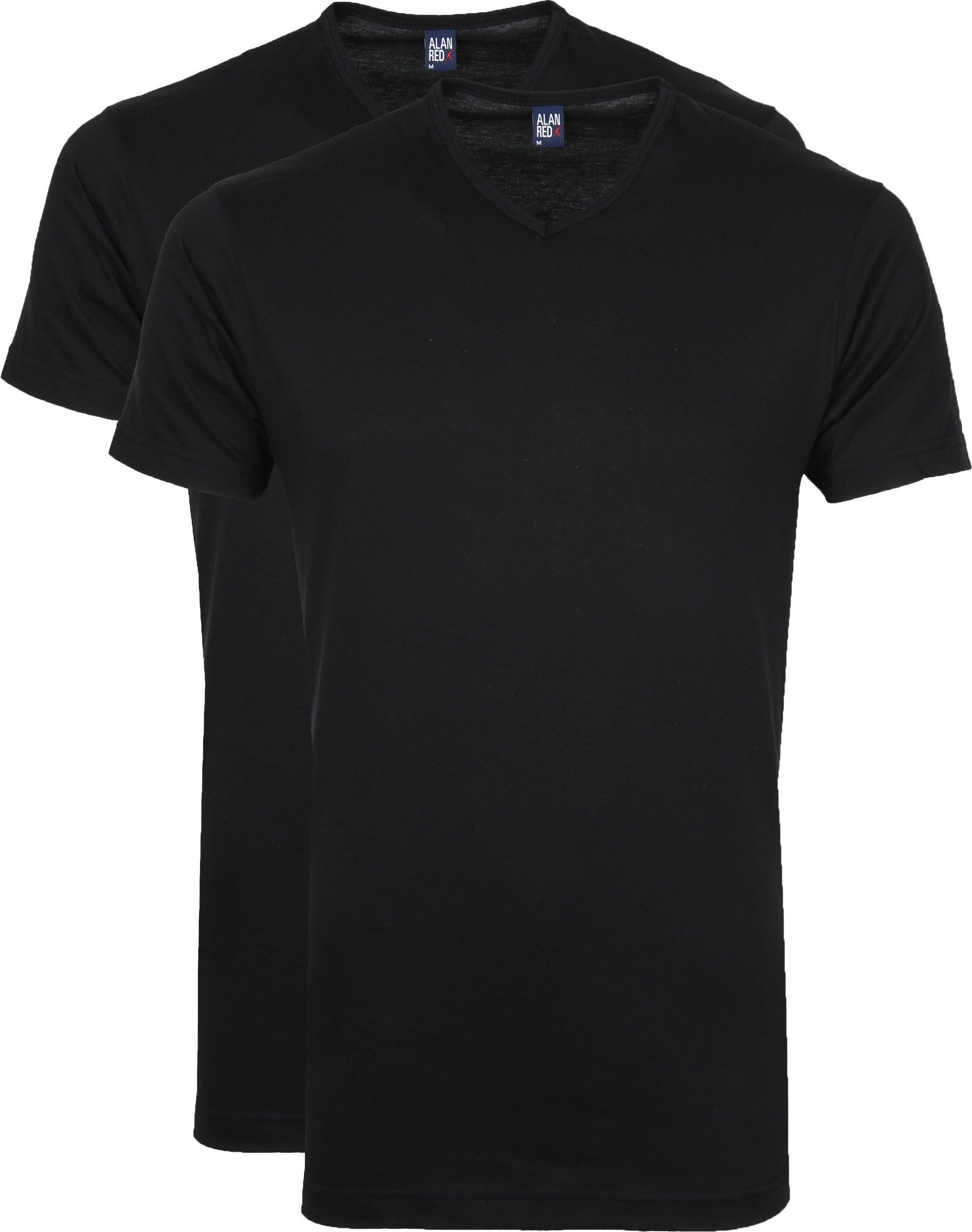 Alan Red T-Shirt V-Neck Vermont (2pack) Black size M