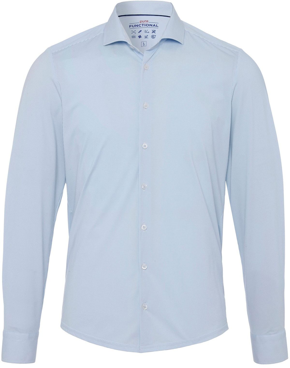 Pure The Functional Shirt Pattern Light Blue order online | 4048-21750-100 | Suitable Norway
