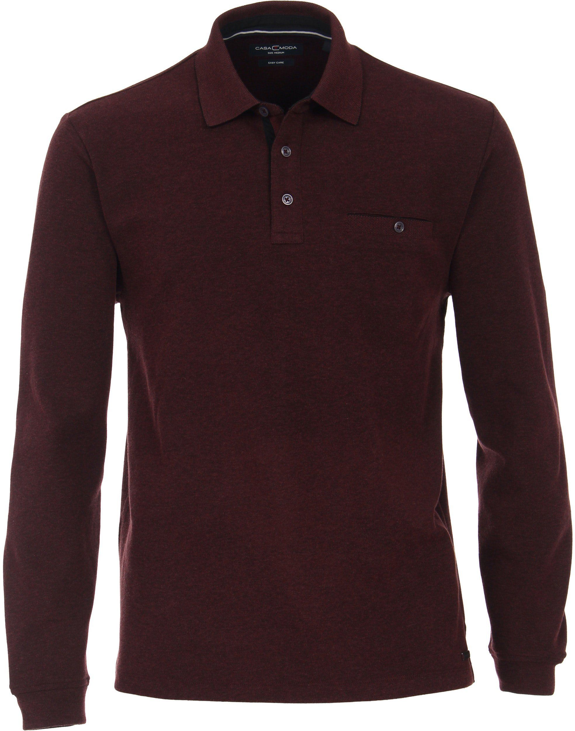 Casa Moda Poloshirt LS Bordeaux Red Burgundy size 3XL