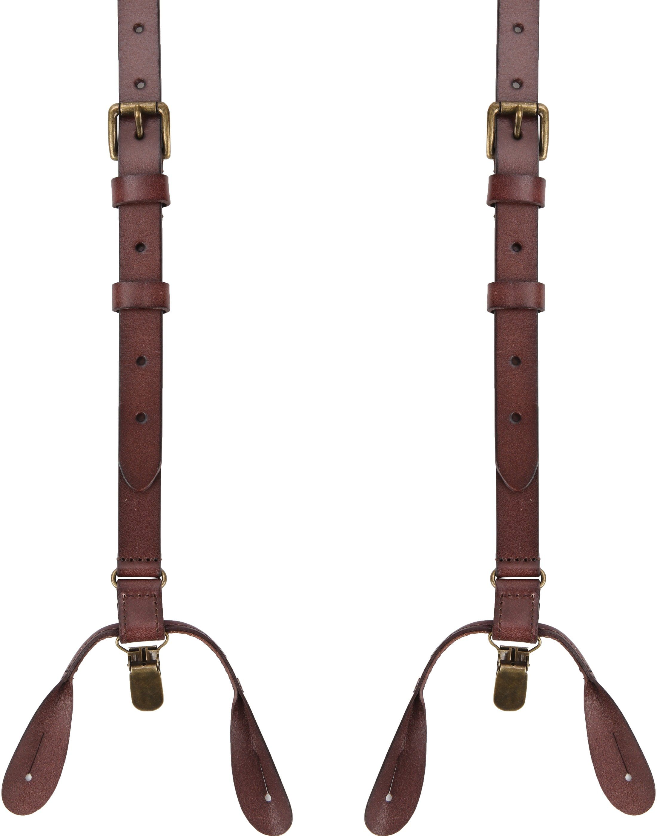 Suitable Suspenders Leather Brown