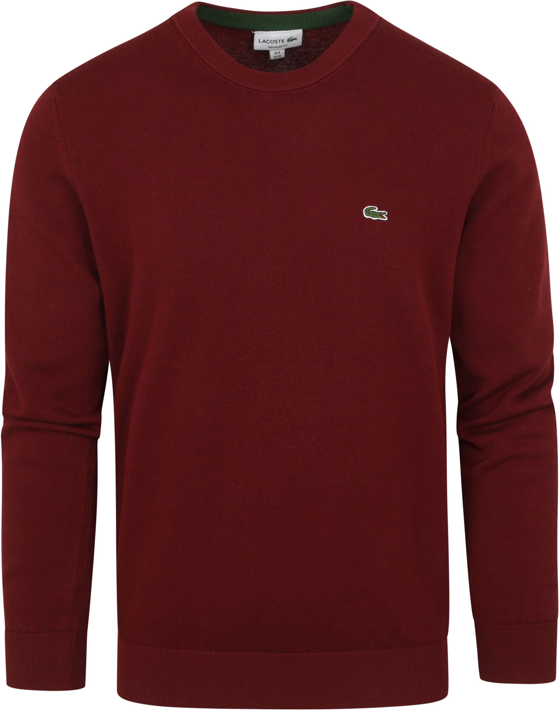 Lacoste Sweater O-hals Bordeaux Burgundy size L