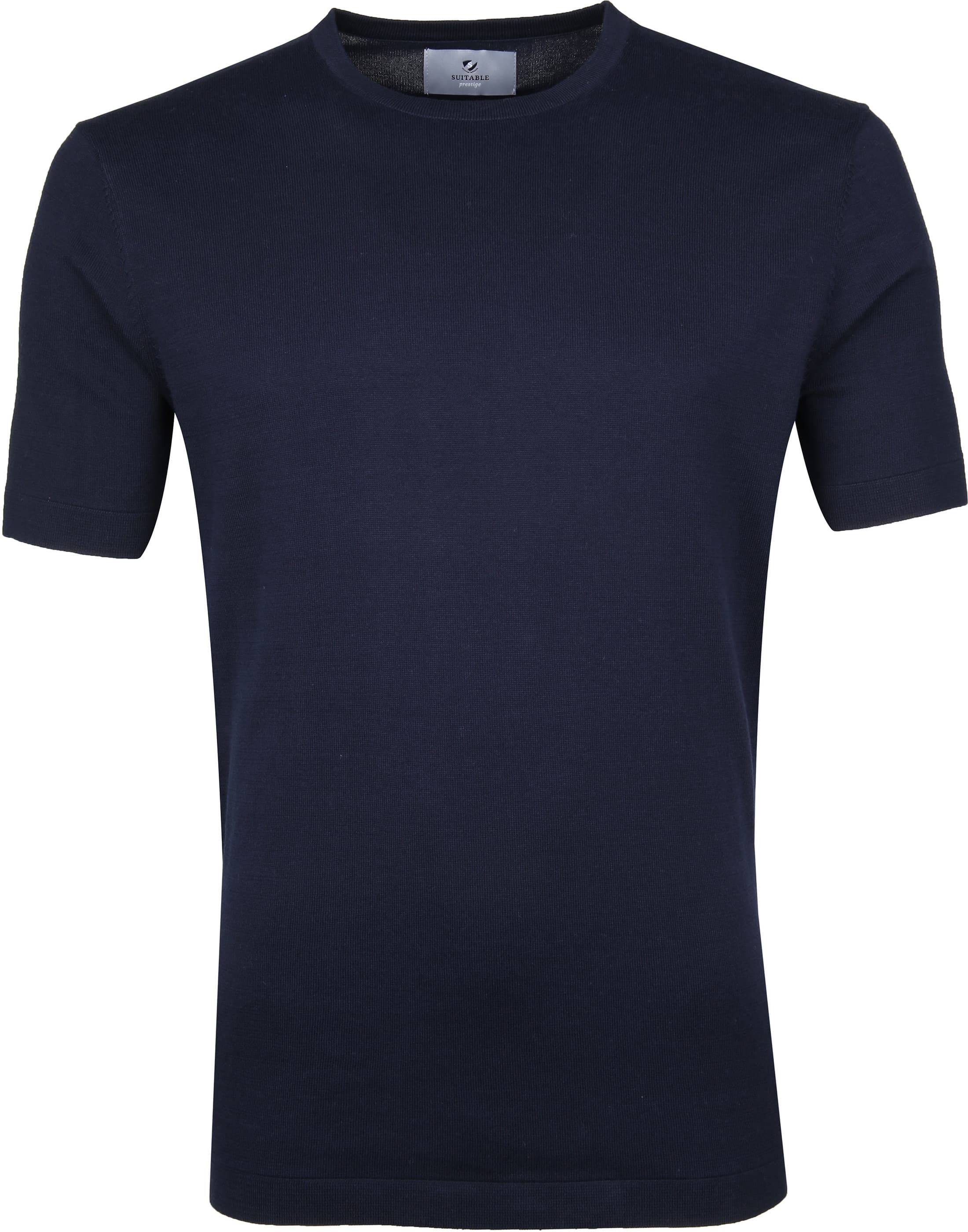 Suitable Prestige T-shirt Knitted Navy Dark Blue Blue size M