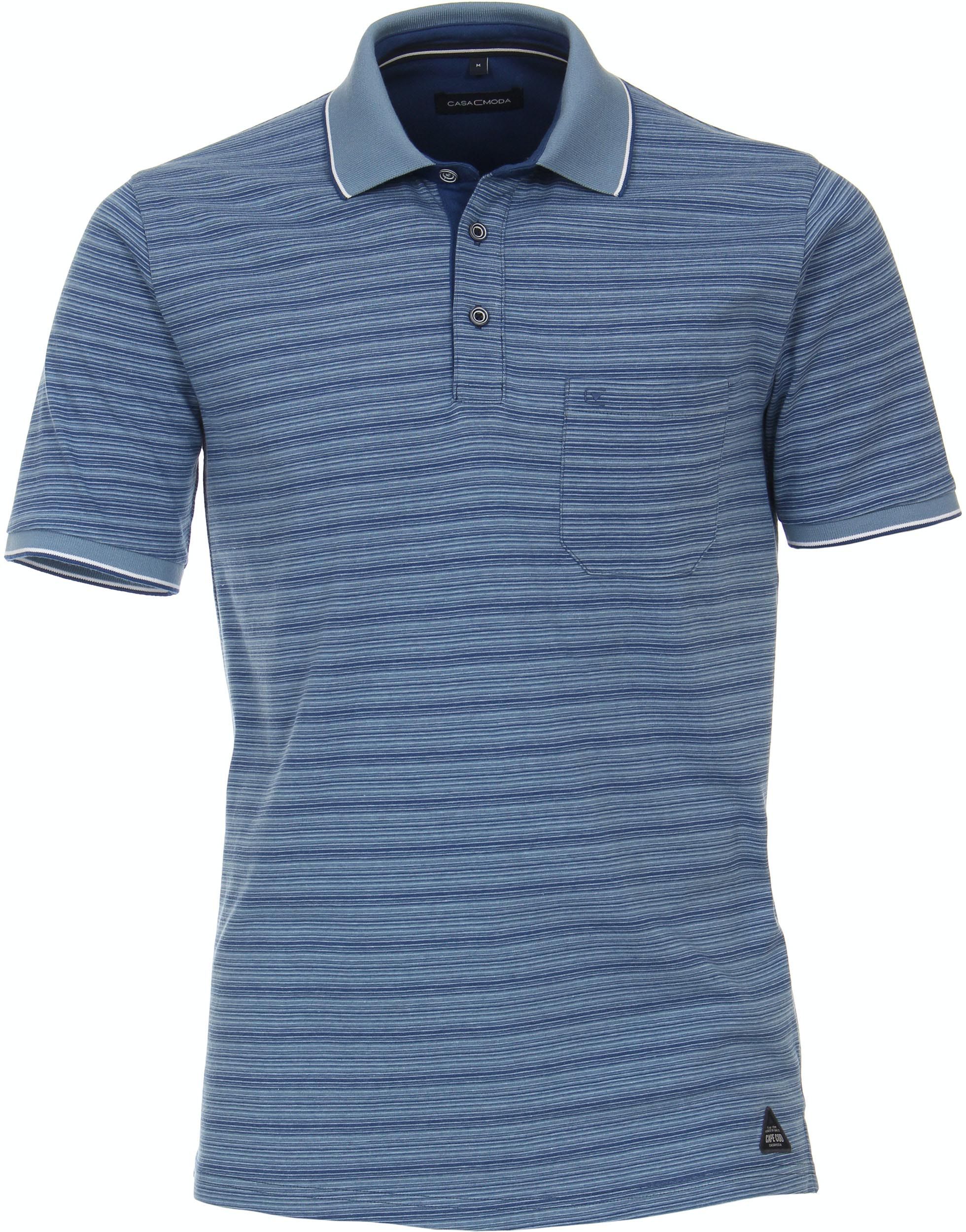 Casa Moda Polo Shirt Stripes Blue size 5XL