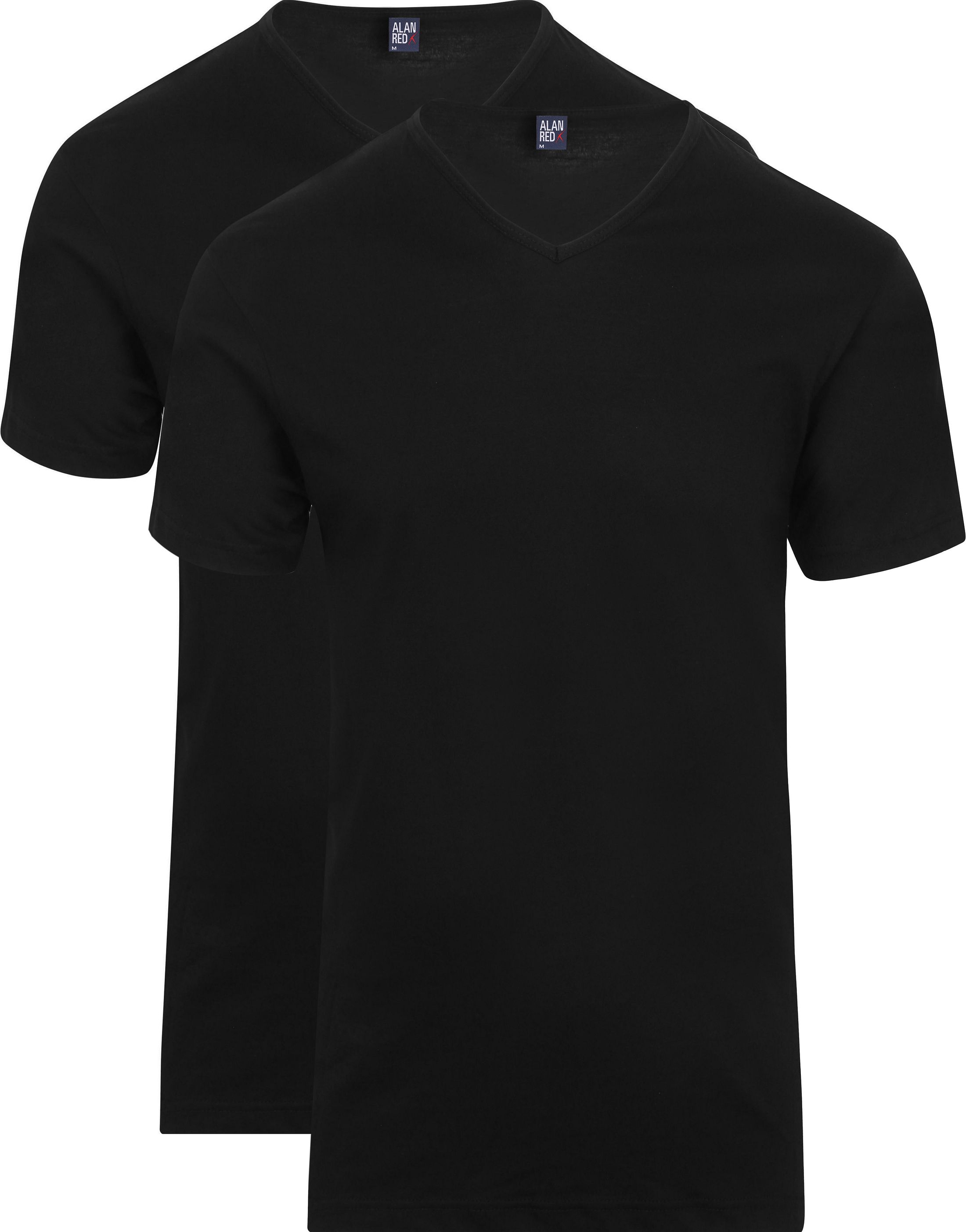 Alan Red T-Shirt V-Hals Vermont Zwart (2pack) 6671/2P/99 Vermont T-shirt Black kopen | Suitable