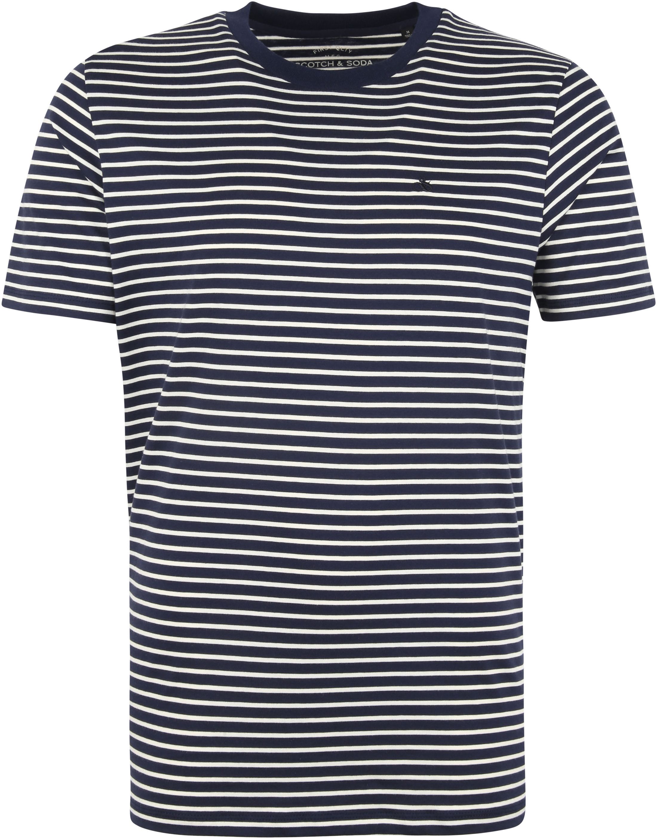 Scotch & Soda T-Shirt Stripes Jersey Navy Blue Dark Blue size XL