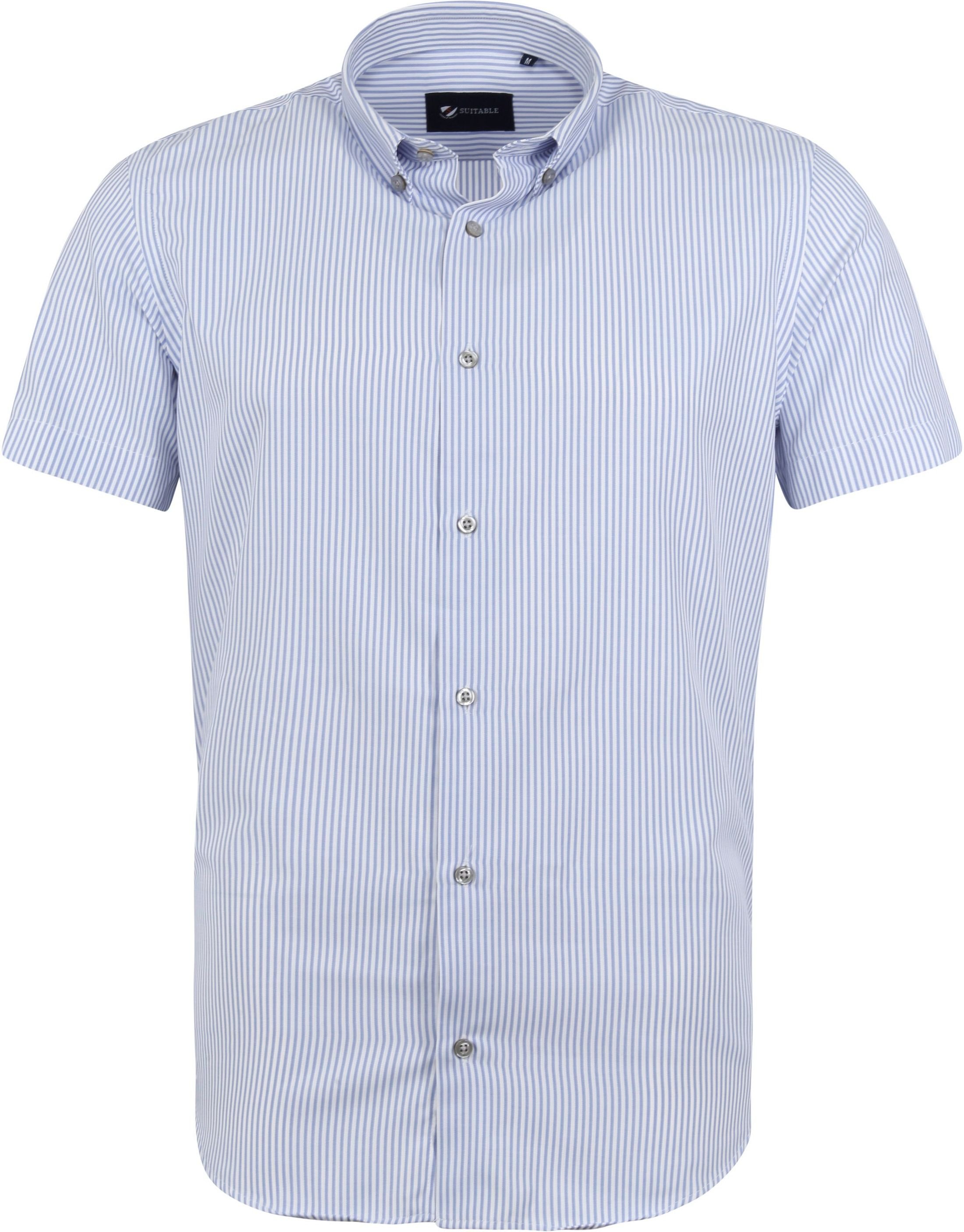 Suitable Short Sleeve Shirt Stripes Blue size 3XL
