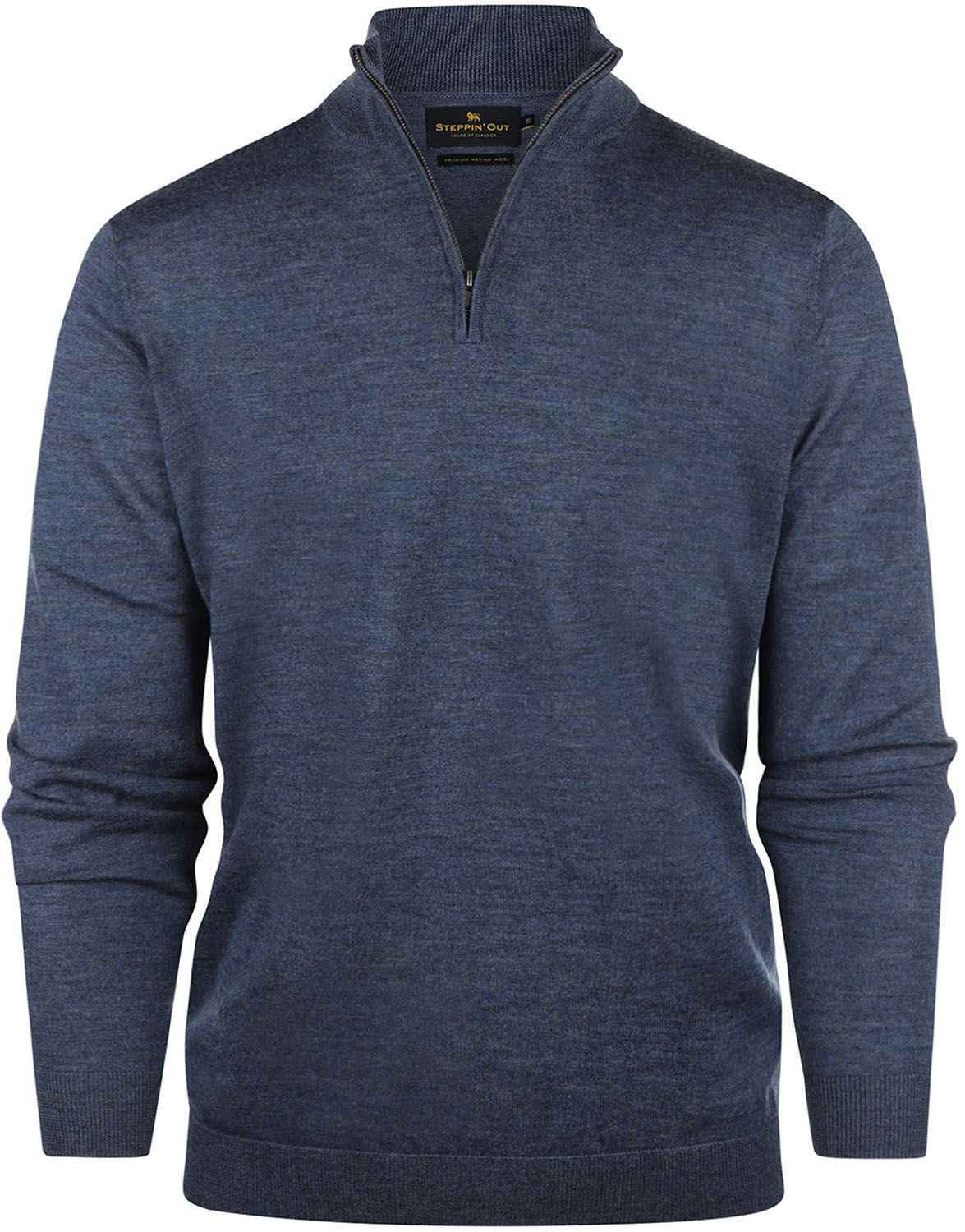 Steppin' Out Half Zip Trui Merinowol Indigo Blauw SM1204.0001-2300 kopen | Suitable