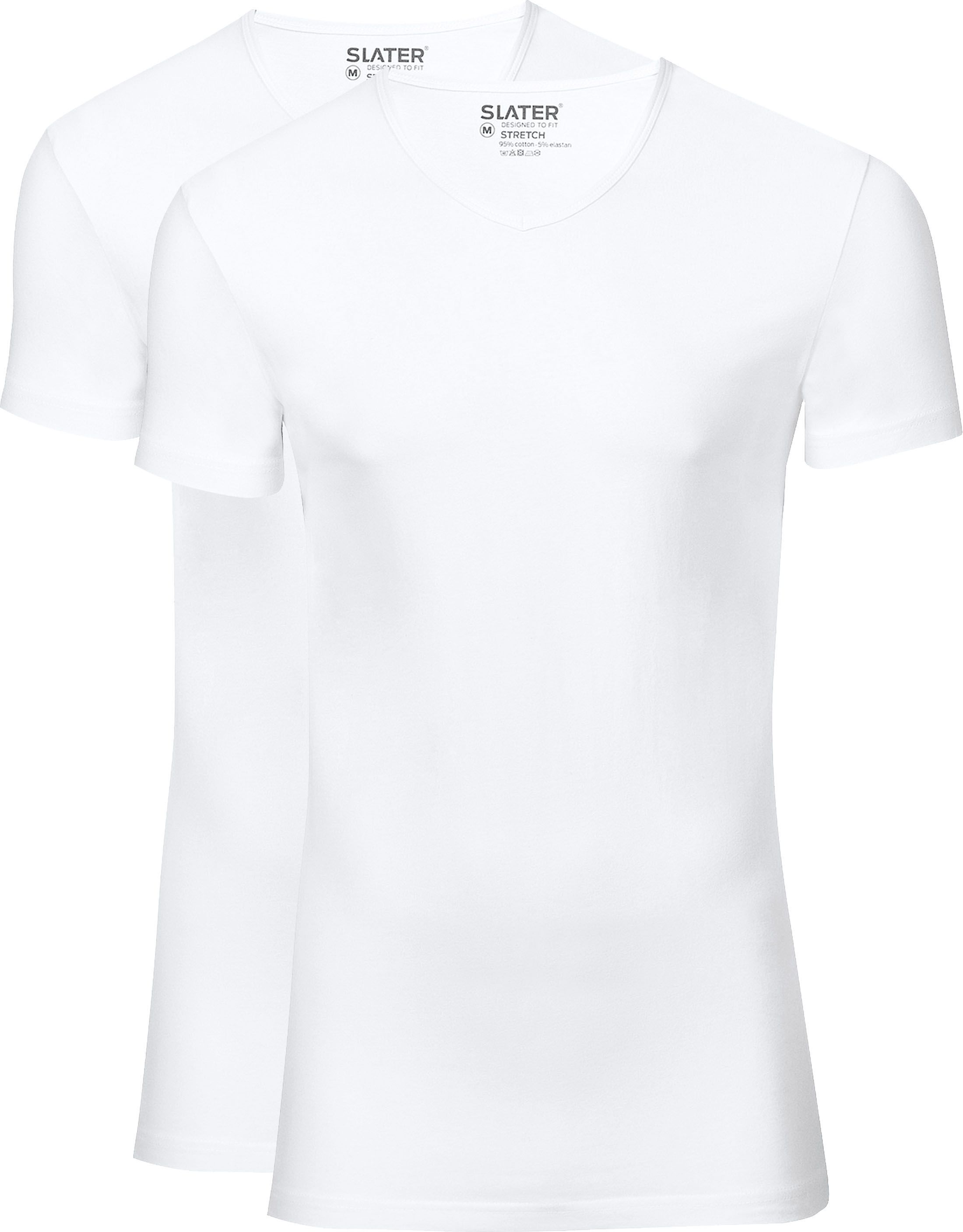Slater 2-pack Stretch V-neck T-shirt White 6600 order online | Suitable