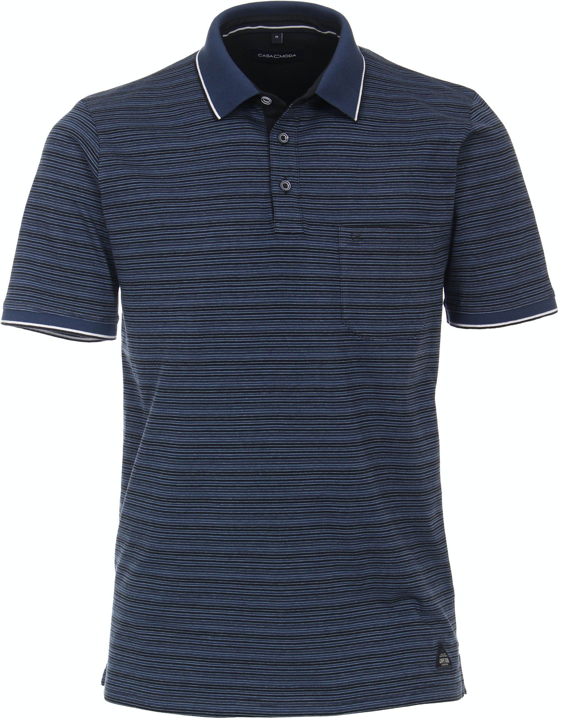 Casa Moda Polo Shirt Dark Stripes Blue Dark Blue size L