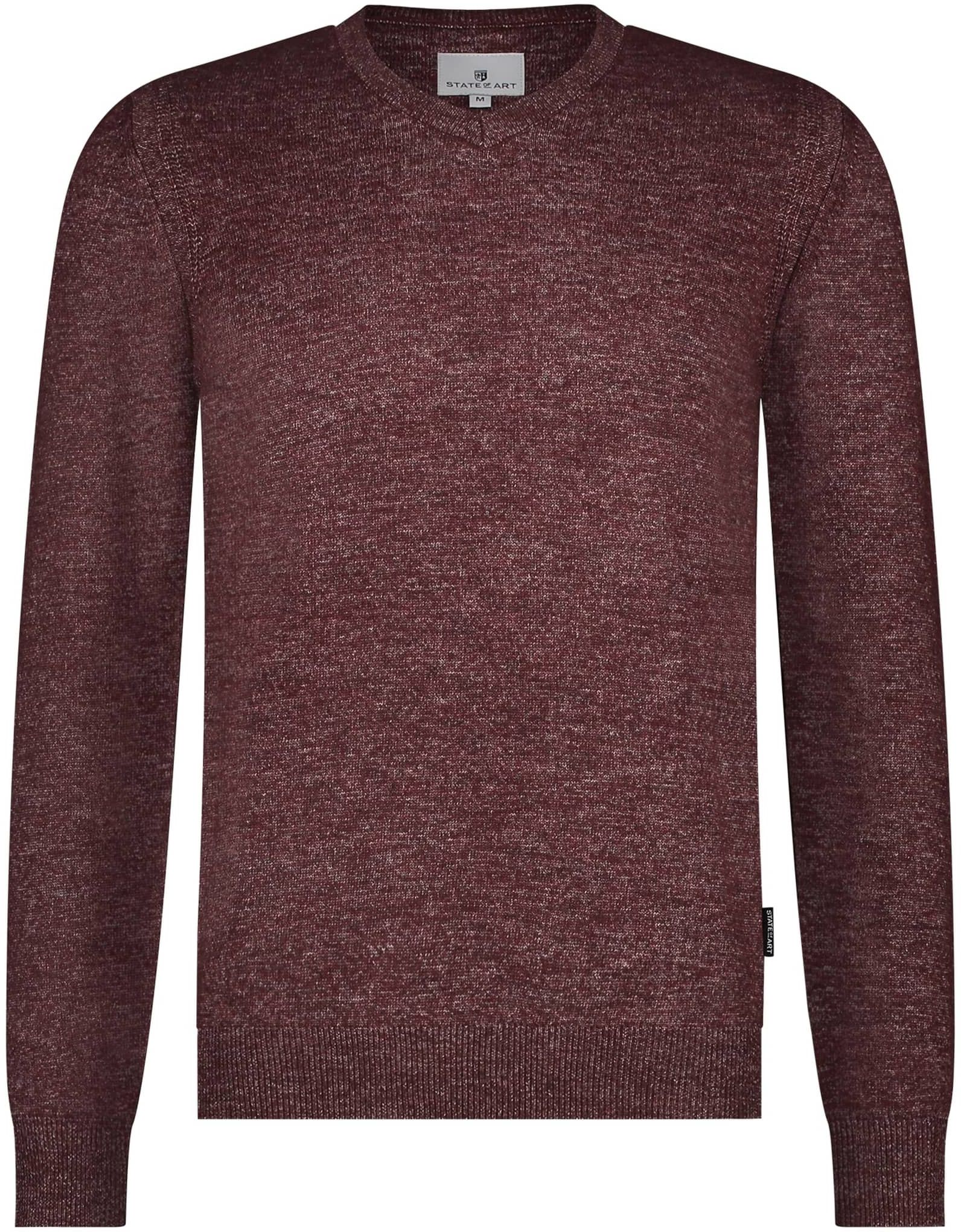 State Of Art Sweater V-Neck Melange Burgundy order online | 12124011-4900 | Suitable Norway