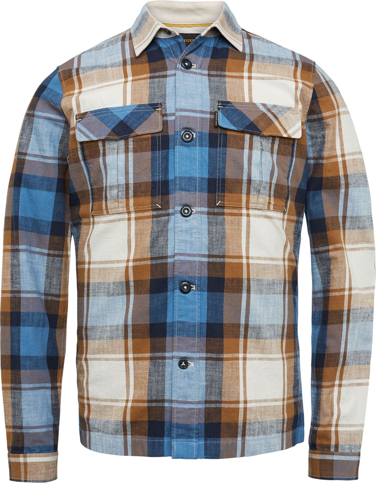 PME Legend Shirt Checkered Blue Multicolour Brown size XL