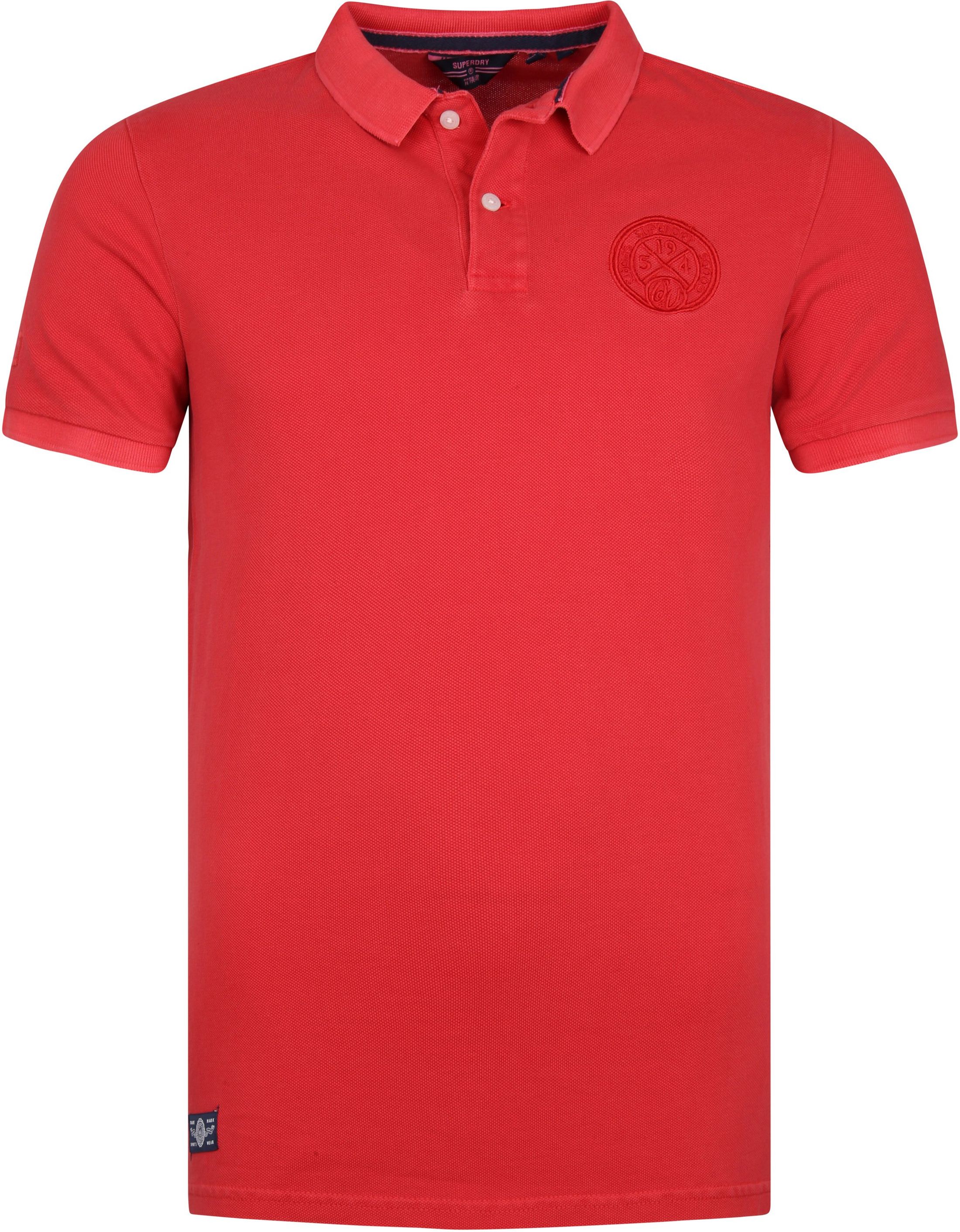 Superdry Classic Polo Shirt Pique Logo Red size L