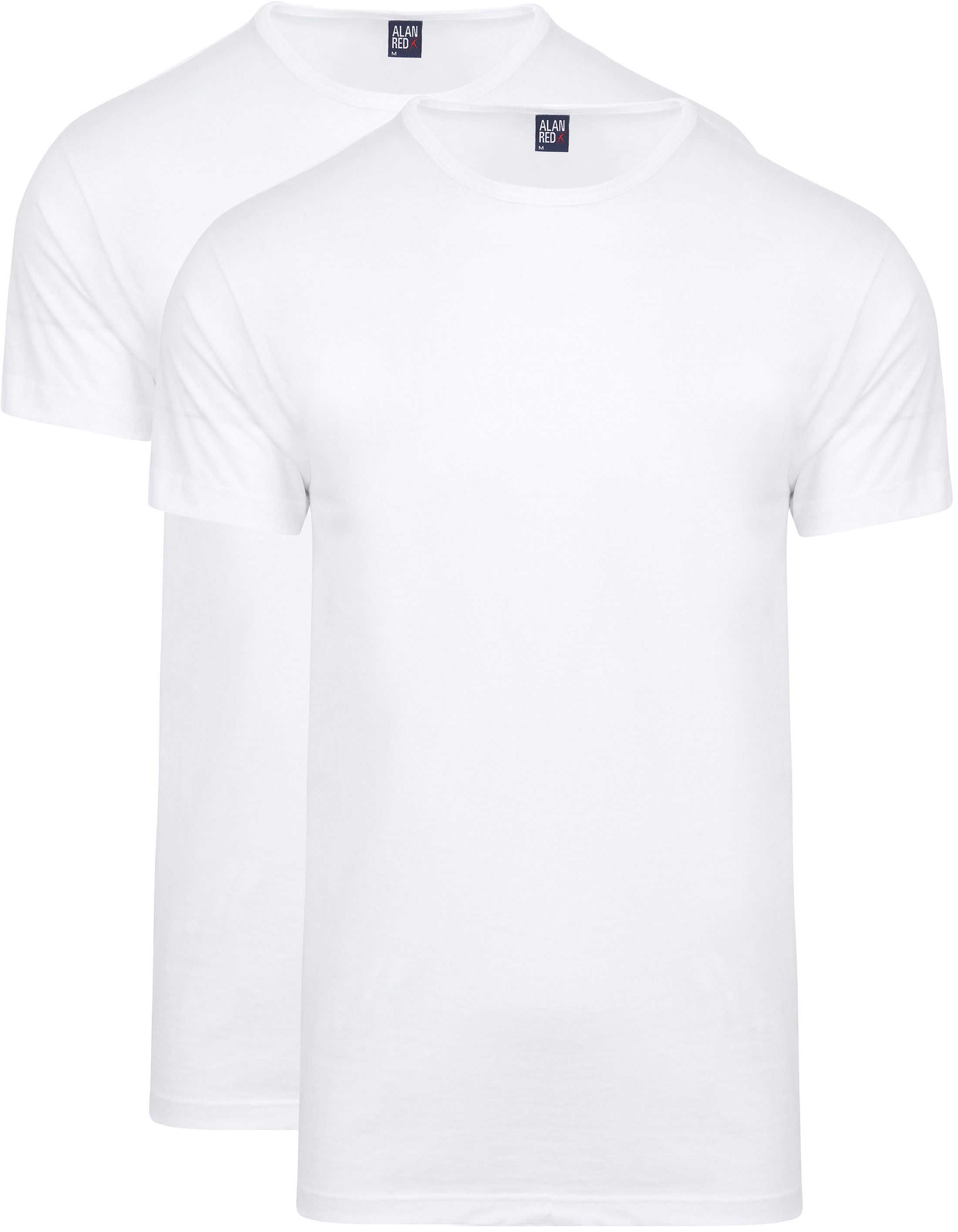 Alan Red Derby Round Neck T-shirt White 2-Pack 6672/2P/01 Derby T-shirt White
