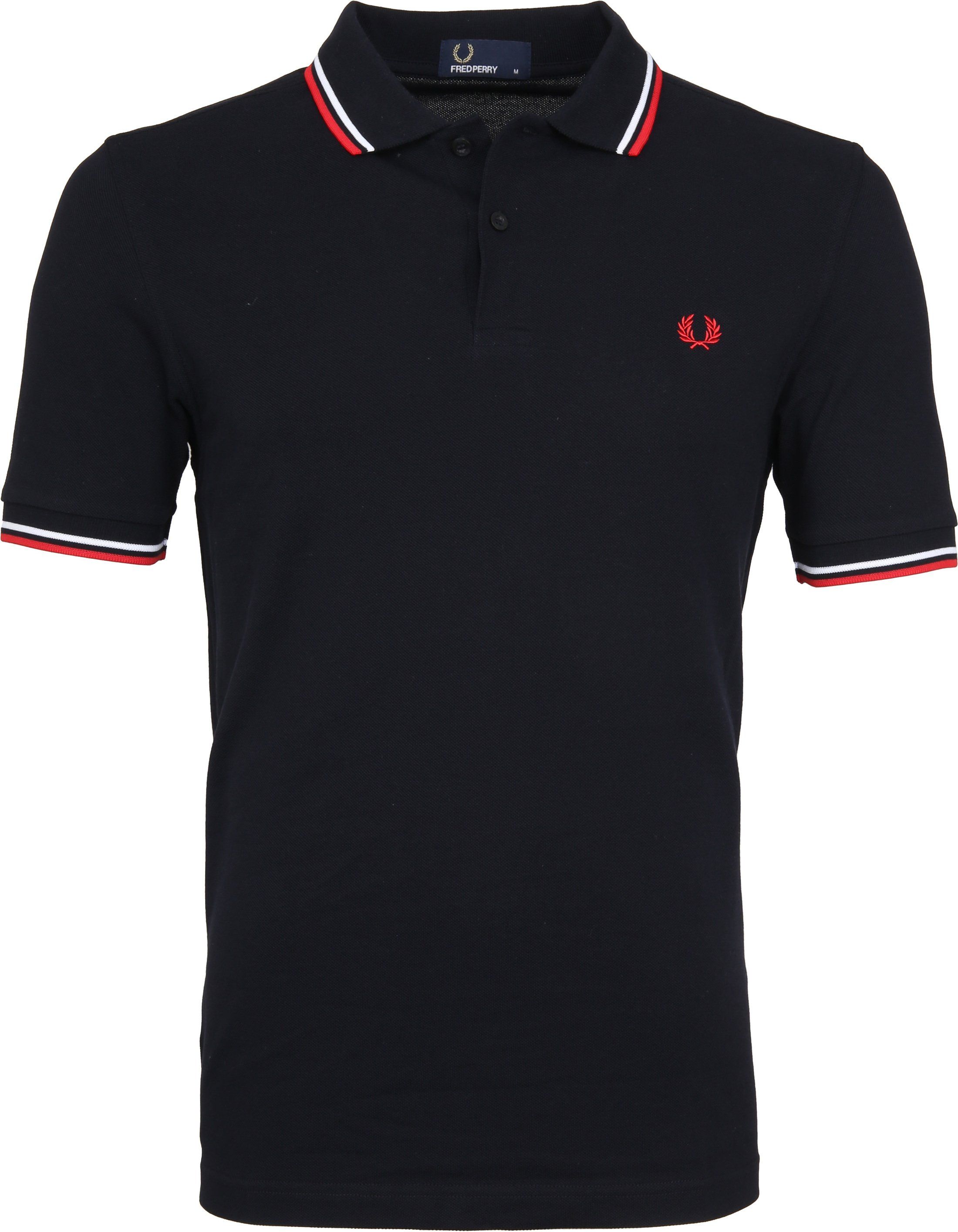 Fred Perry Polo Shirt Navy White Red Dark Blue Blue size S