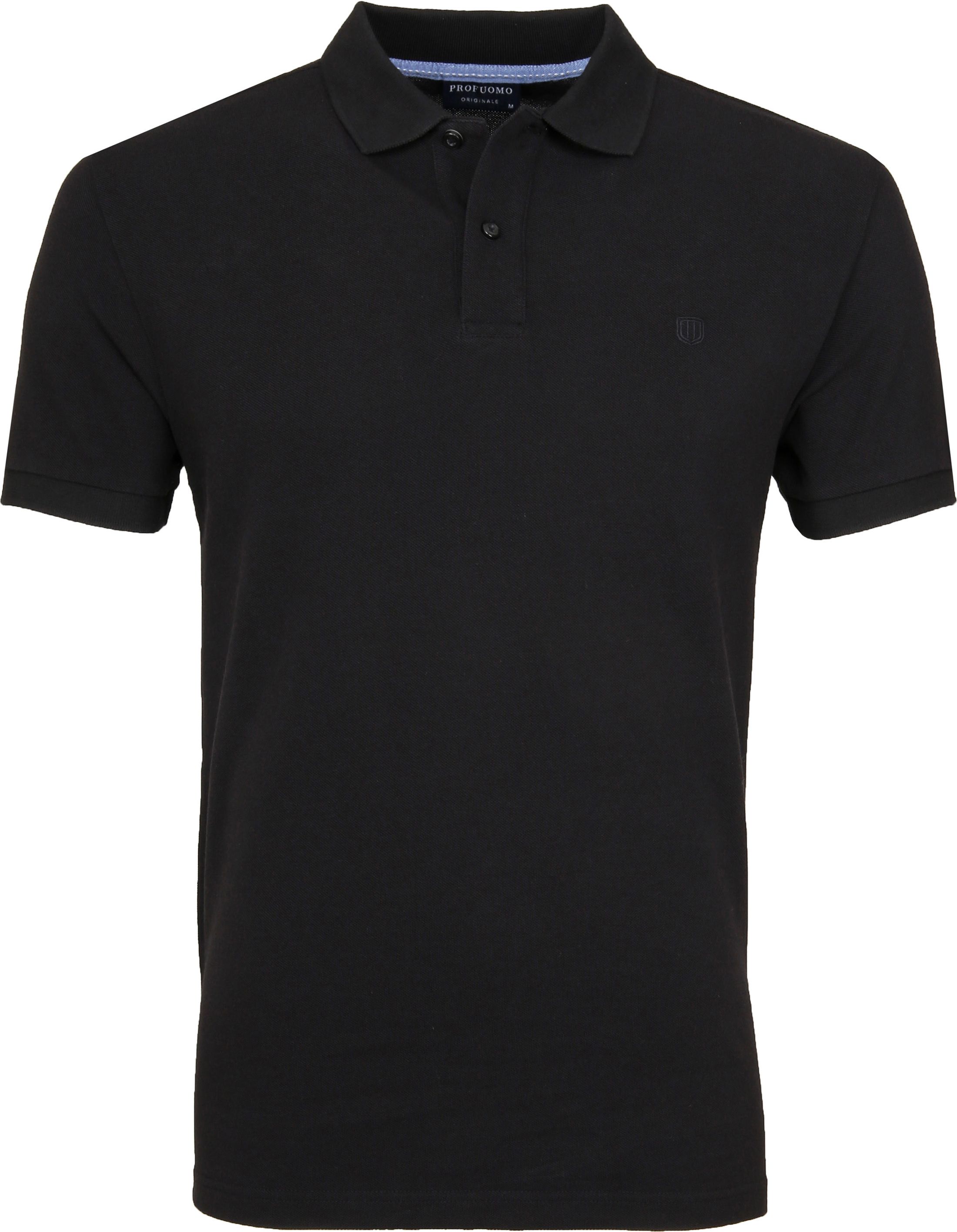 Profuomo Poloshirt Black size XL