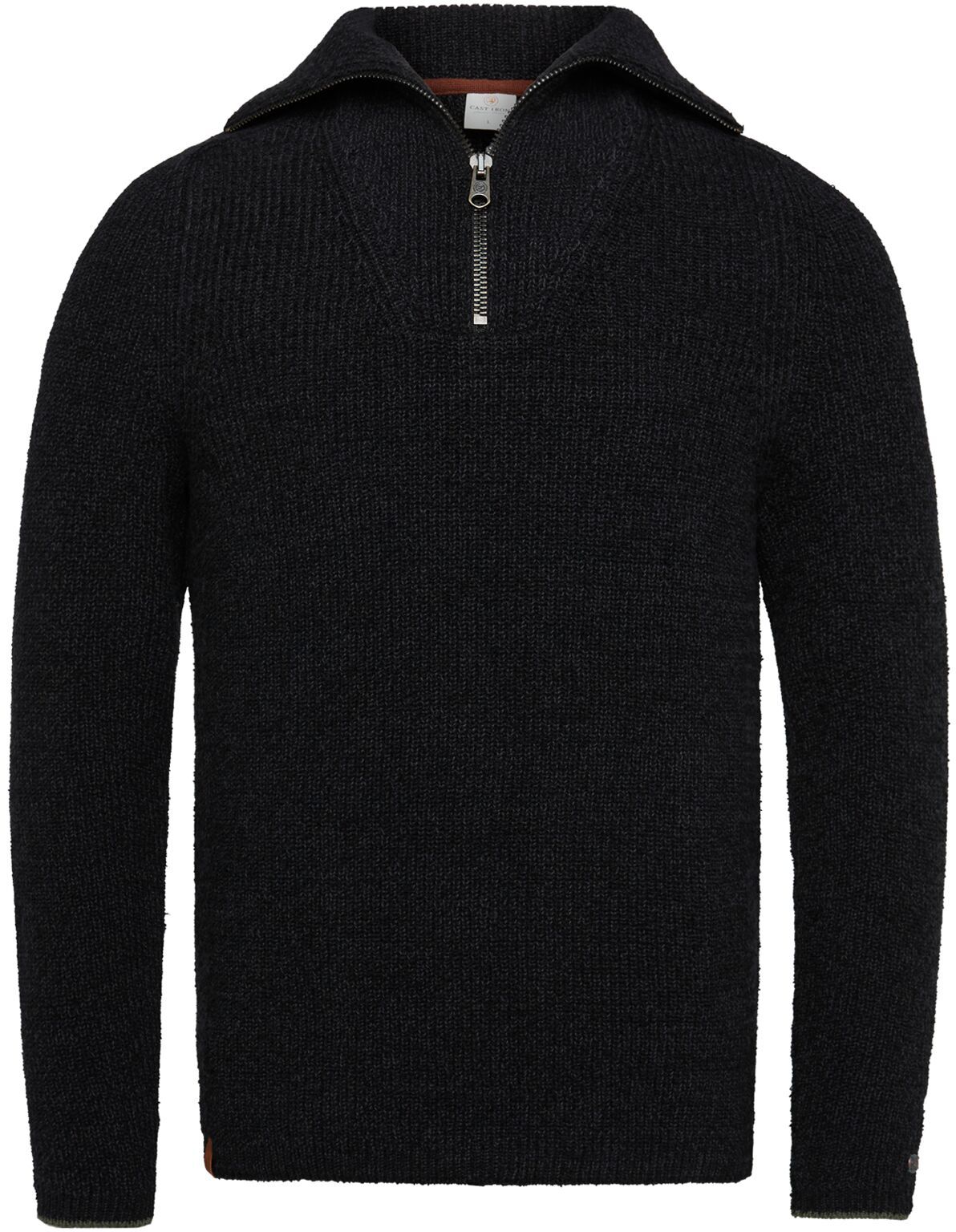 Cast Iron Half Zip Sweater Black size L