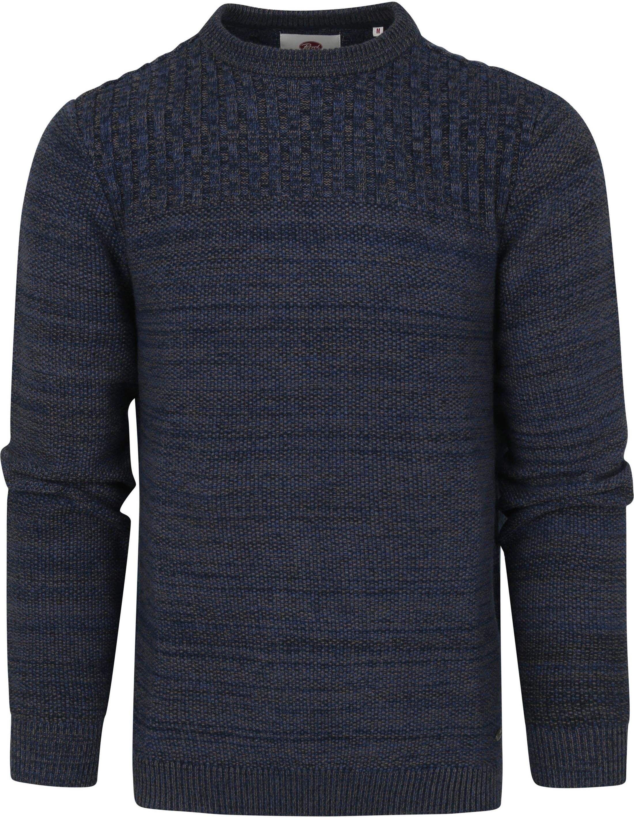 Petrol Sweater Melange Blue Dark Blue size 3XL