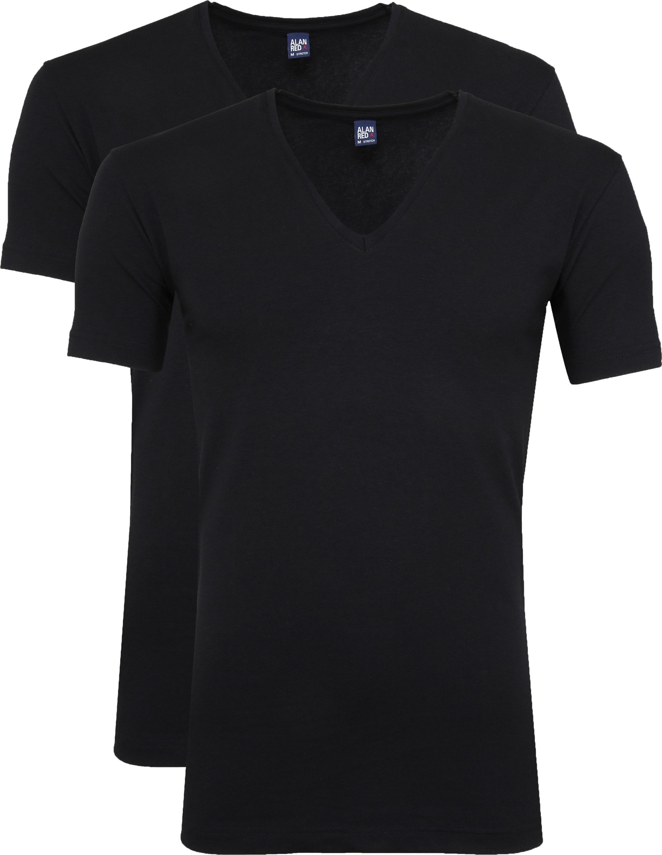 Alan Red T-Shirt NOV V-Neck Stretch Zwart 2-Pack 5601/2P/99 NOV T-shirt Black kopen | Suitable