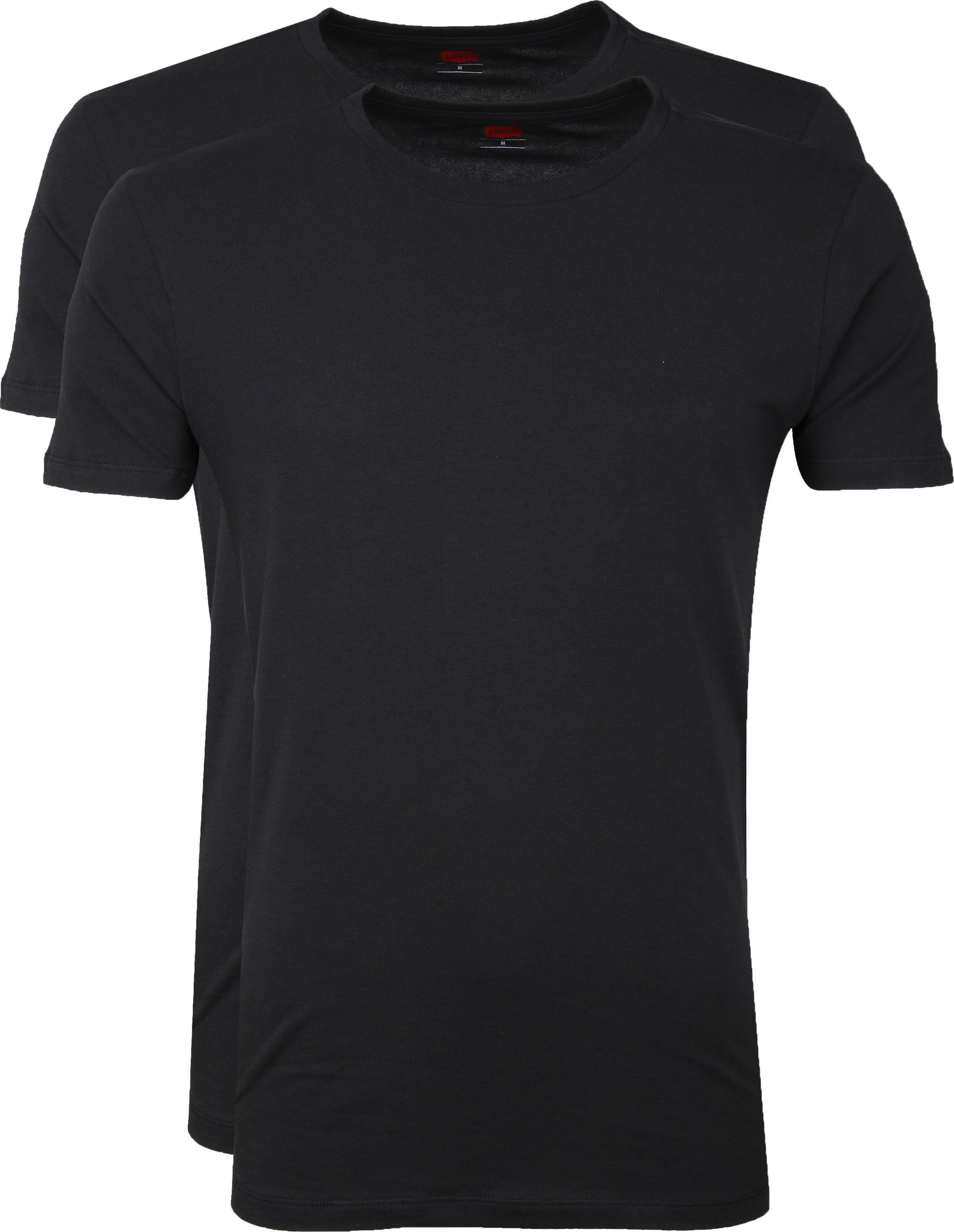 Levi's T-shirt Round Neck 2-Pack Black size L