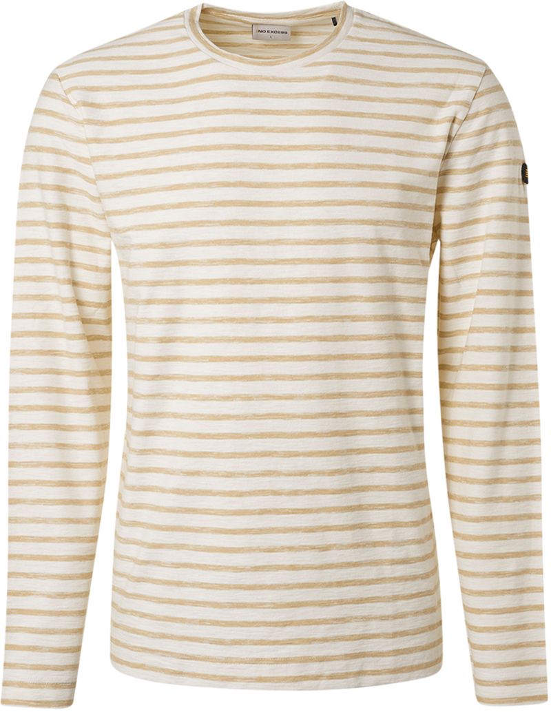 No Excess Longsleeve T-shirt Stripe Beige 19140201-015 order online | Suitable