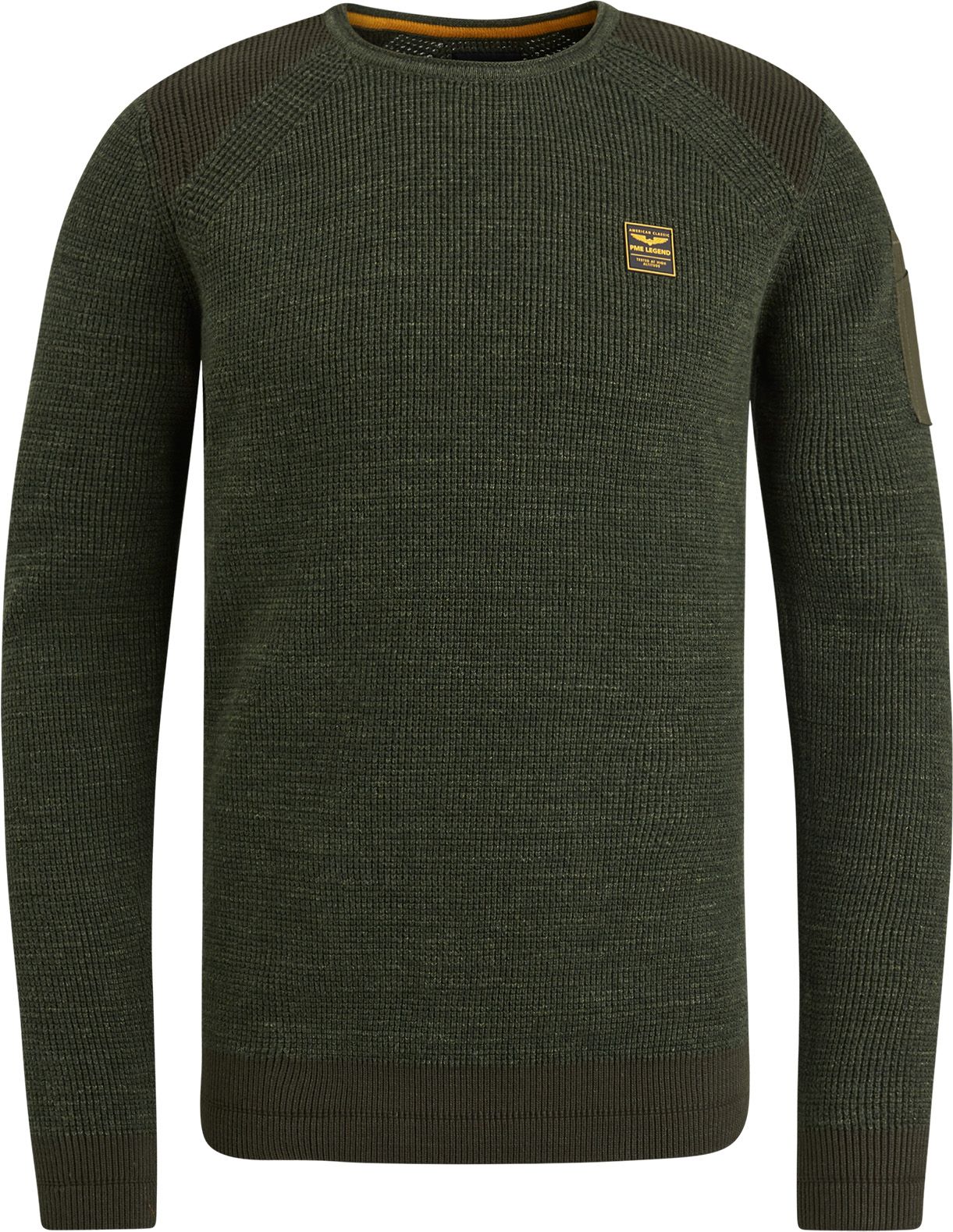 PME Legend Sweater Rib Melange Dark Green PKW2408301-6154 order online | Suitable