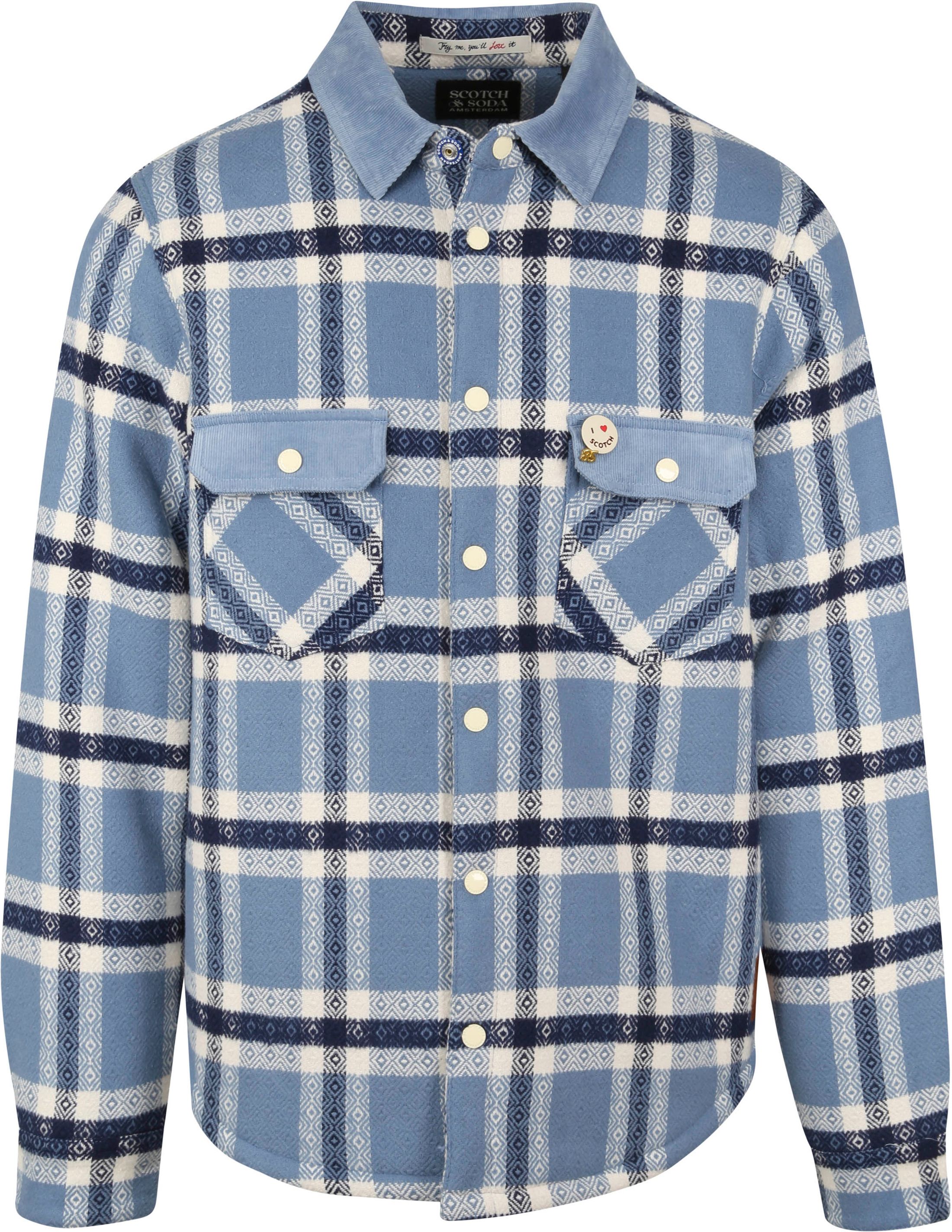 Scotch and Soda Teddy Overshirt Checked Blue size L